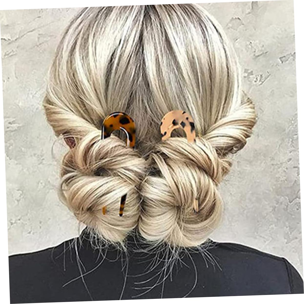 Healeved 5 Sets Haarspange Damen Acetat Blatt Haarstäbchen Set Chignon Pin Für Stilvolle Hochsteckfrisur 3 Stück * 5