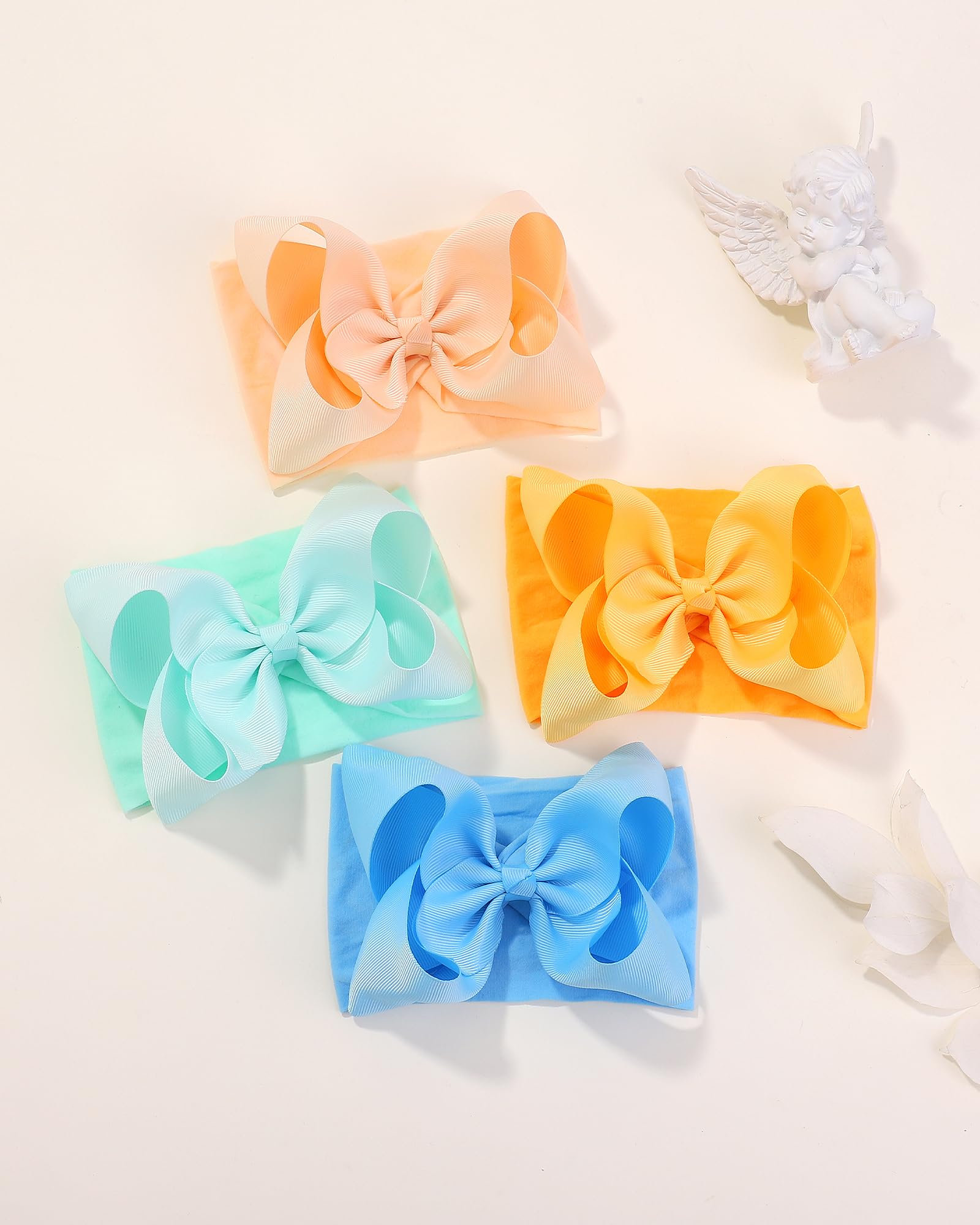 doboi 20 fasce per capelli per bambine, accessori per capelli, fiocchi in nylon per bambine