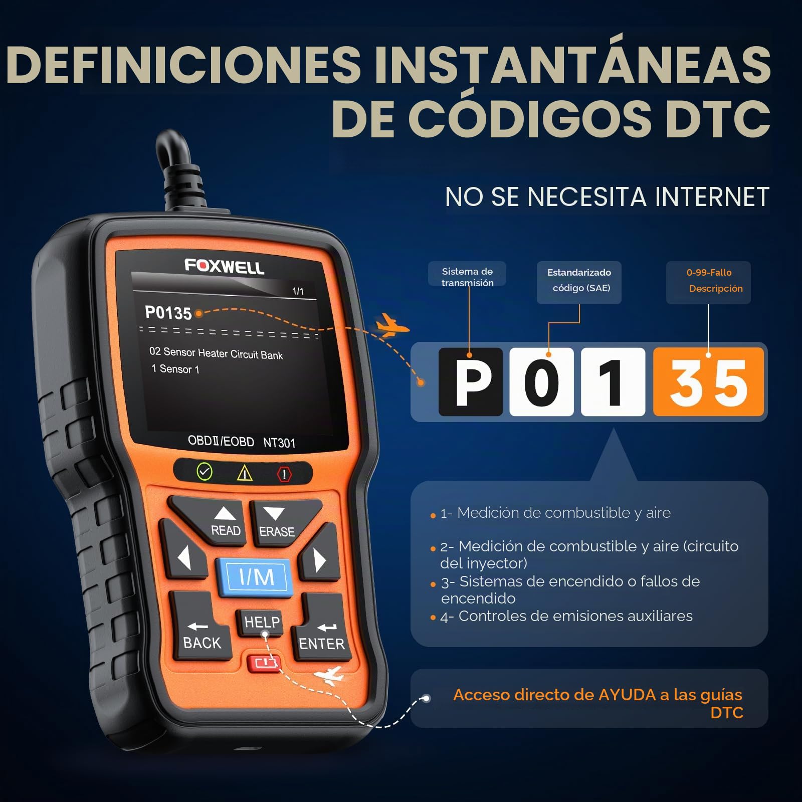 Foxwell Check Engine Light OBD2 escáner