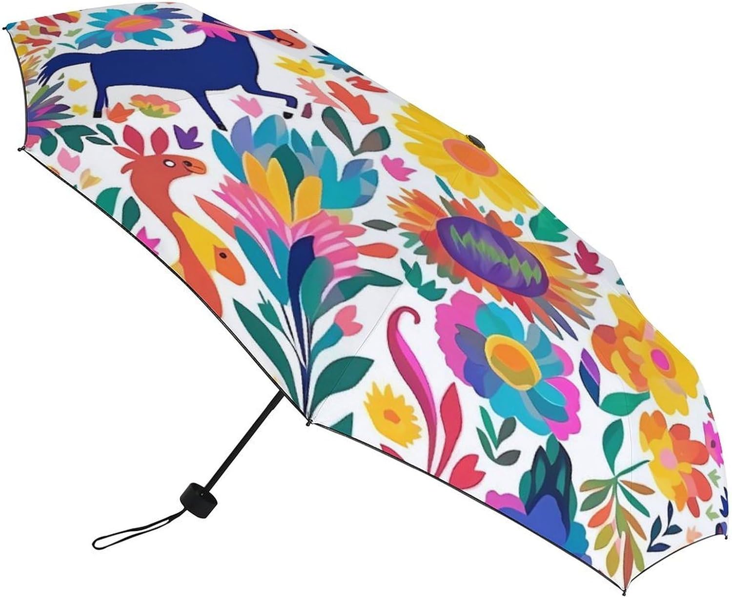 Folding Small Sun Umbrella Mexican Otomi Animals Windproof Travel Umbrella Lightweight Small And Compact Suit for Pocket