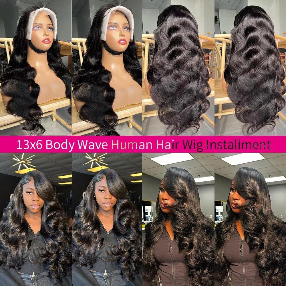 Haarpflege 13x6 HD Lace Body Wave Echthaarperücke 220% Leimlose Perücken | 10inches