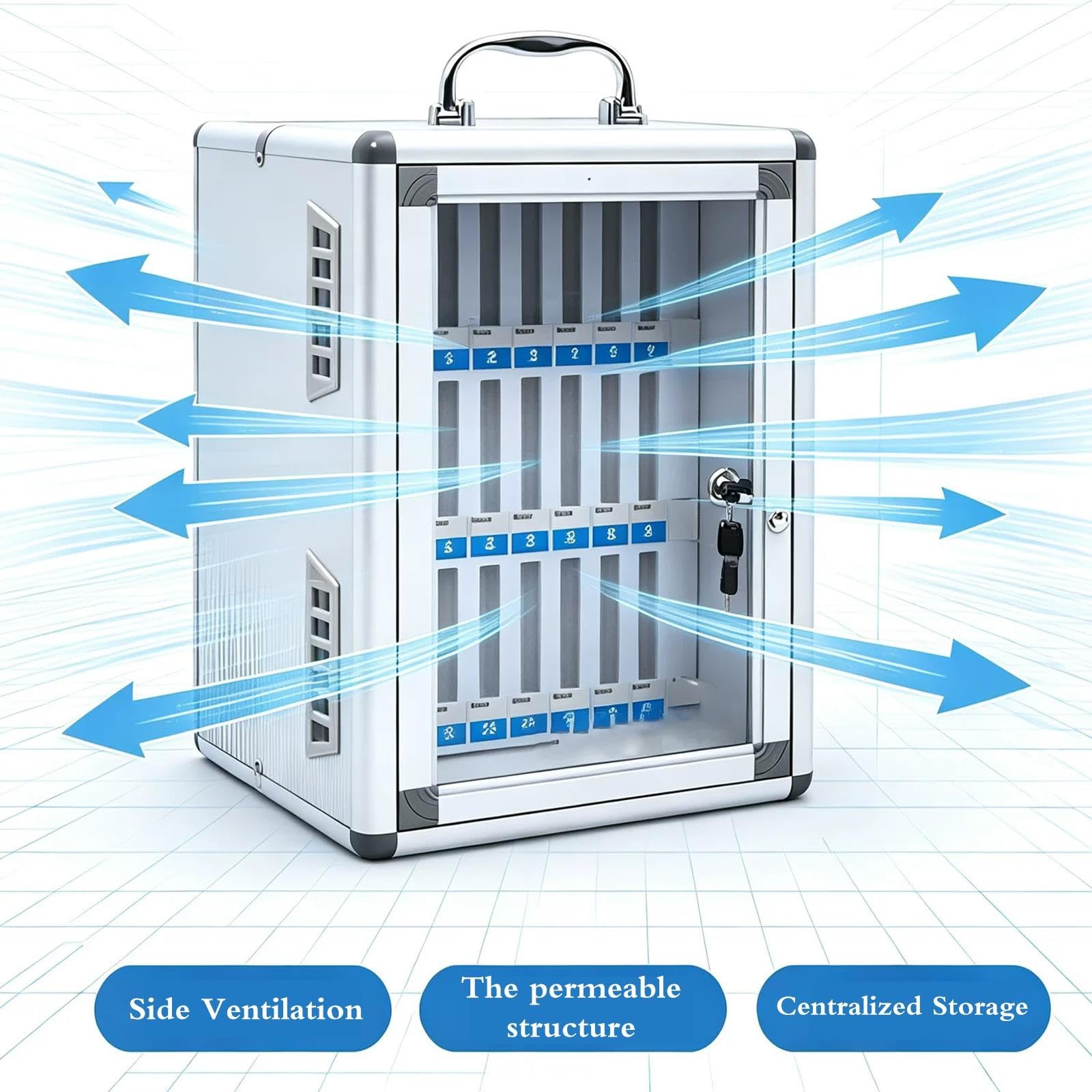 Armoire De Gestion Téléphone Organisateur Sécurisé Avec Trous Ventilation