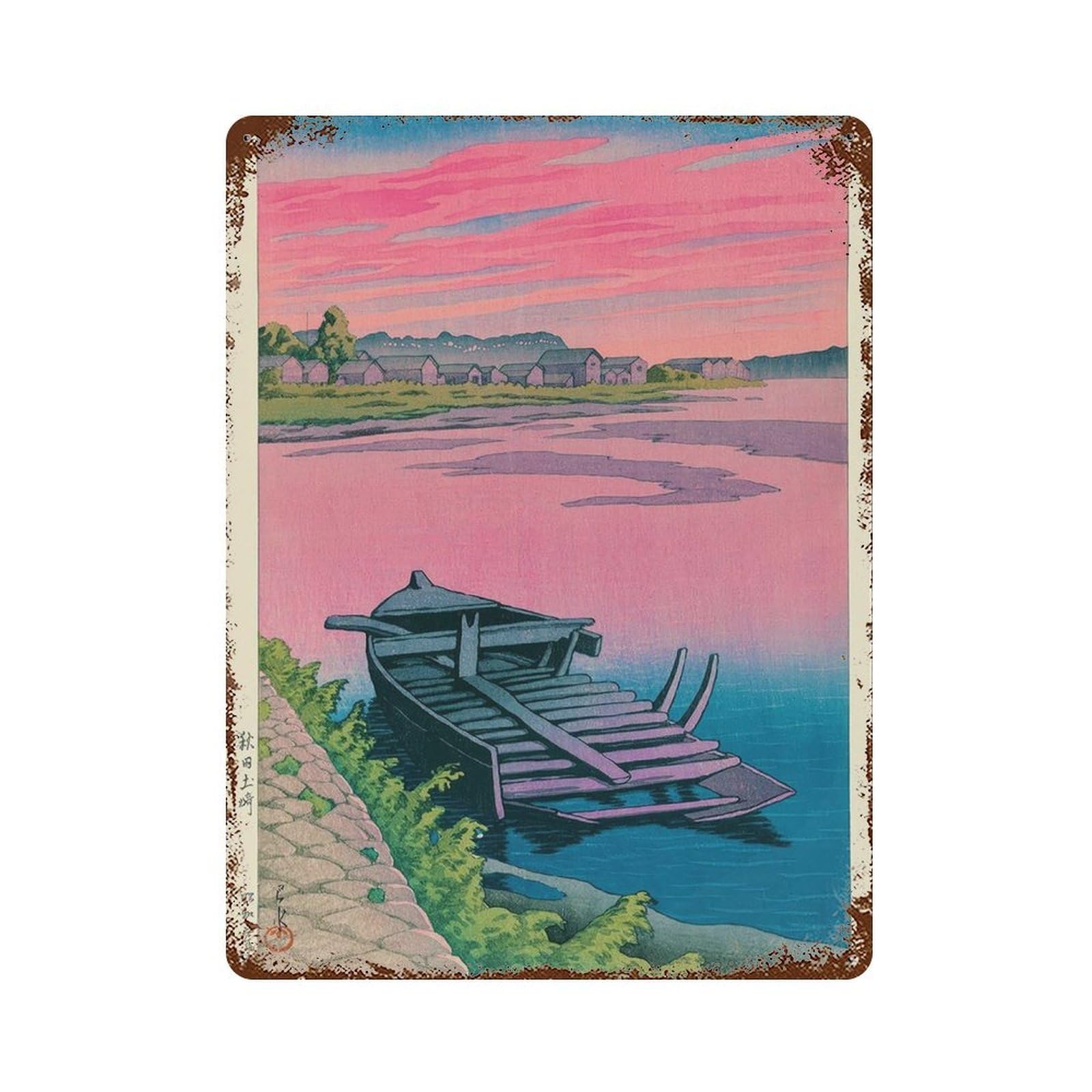 xiaoxiaoshen Kawase Hasui Illustration Wall Decor Art Metal Tin Poster Modern Home Decor Art Home Bar Shop Decorations Vintage Sign 40x30cm