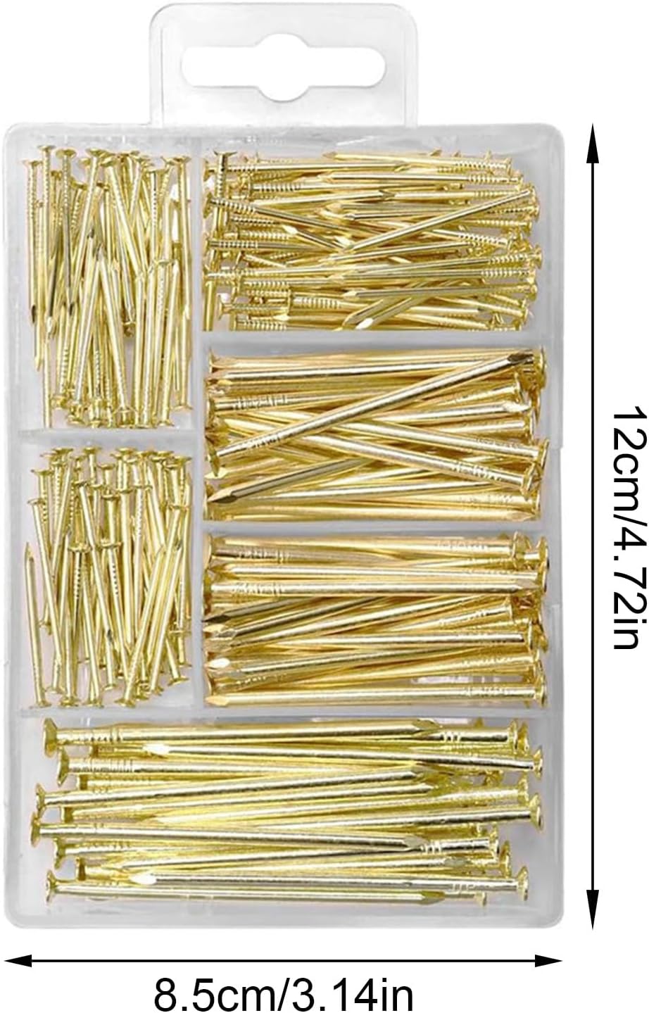 350Pcs Round Head Wall Nails 5 Sizes Iron Small Assortment Set Picture Hanging Hardware Hardware Assortment Set