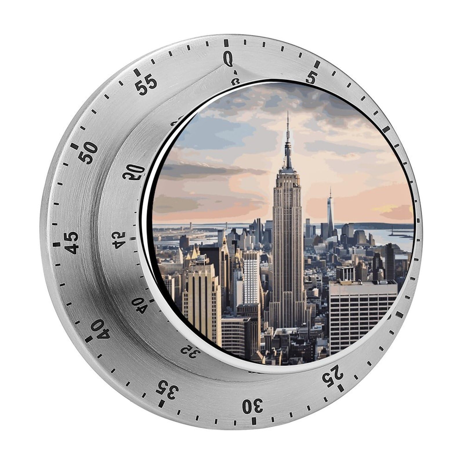 Empire State Building Timer Desk Productivity Teacher Supplies Kitchen Magnetic Countdown Mechanical Timer for Cooking, Egg, Teacher, Exercise, Oven.