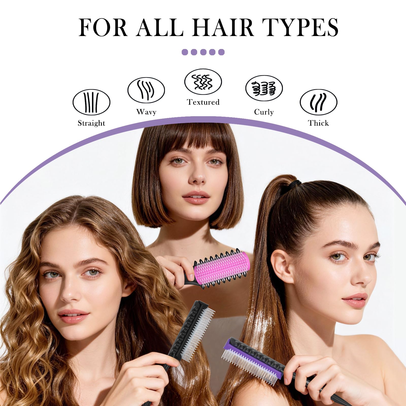 Lockendefinierungsbürste – Entwirrungsbürste – inklusive 3 Haarstyling-Werkzeugen für nasse oder trockene Anwendung – tägliche Lockenpflege für stilvolle Frisuren – glatte Locken für Männer, Frauen