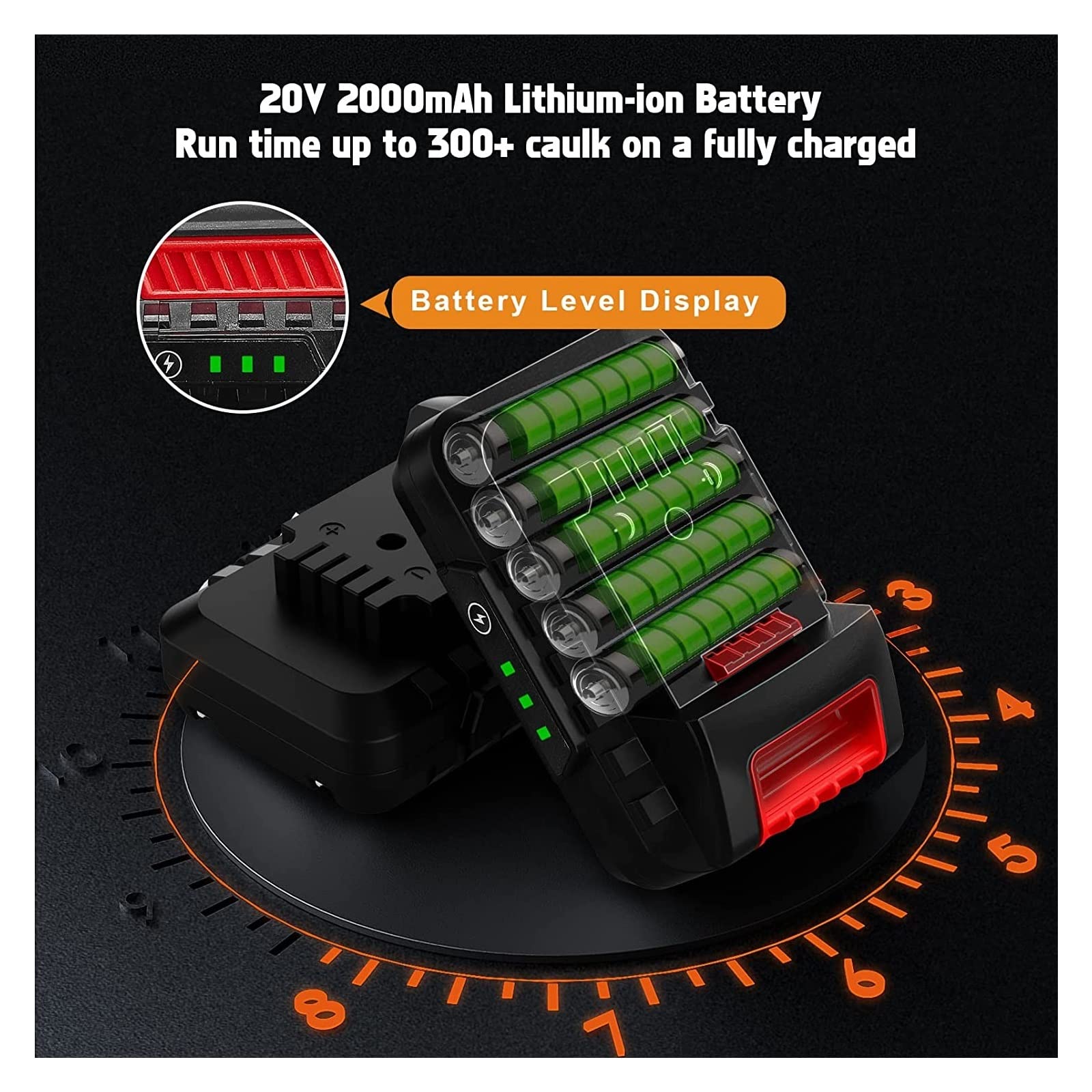 Bezprzewodowy pistolet uszczelniający 4 regulowana prędkość elektryczny pistolet do kleju uszczelniającego z akumulatorem litowo-jonowym 2000mA pistolet silikonowy do napełniania uszczelnień