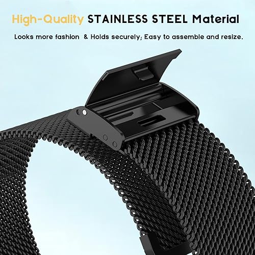 Miniatura 4 de Correa de metal compatible con Garmin Fenix 7XFenix 6XFenix 5XTACTIX 7EnduroFenix3 HR Correa de repuesto tejida de acero inoxidable