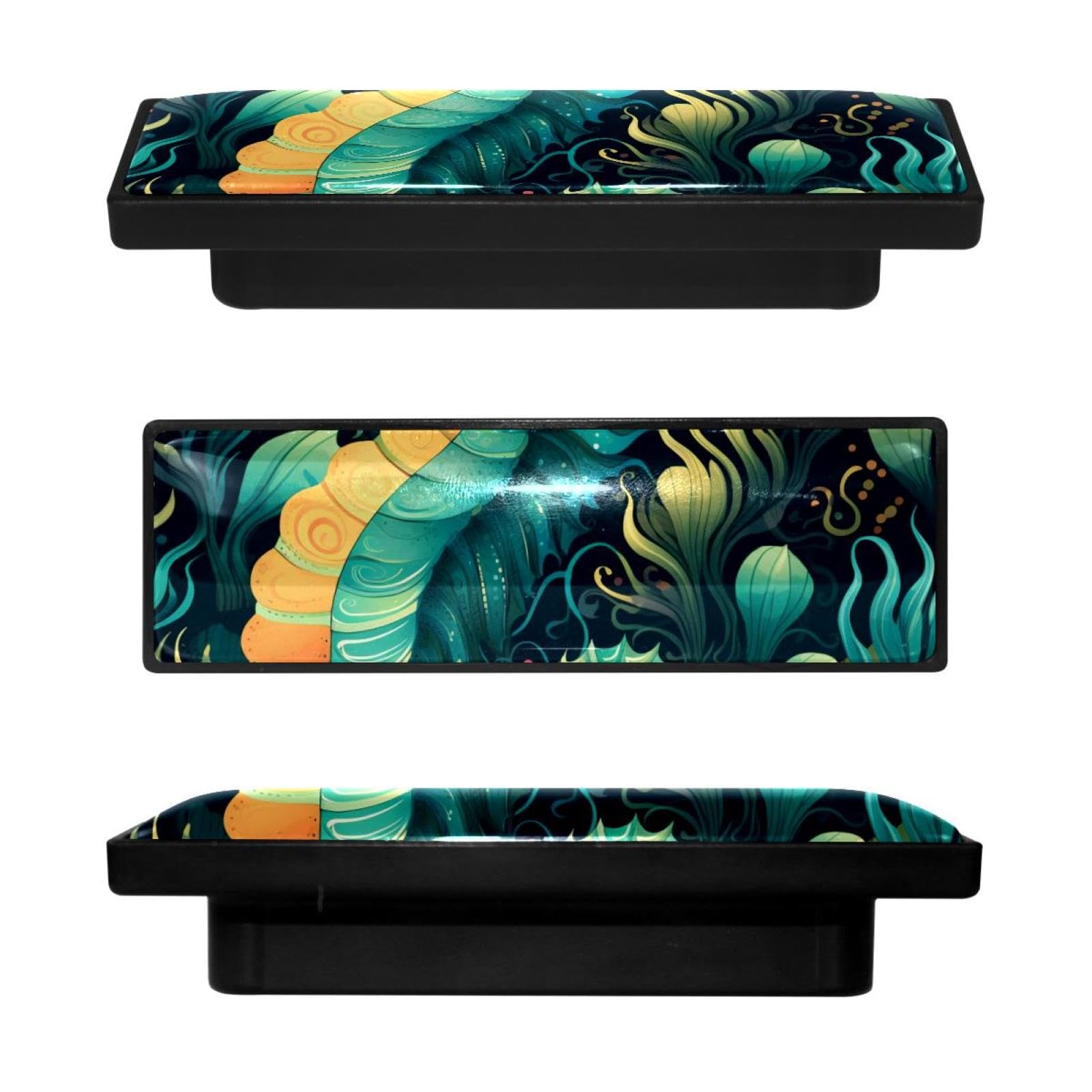 Boutons d'armoire hippocampe bleu ocean x4 pour tiroir et commode