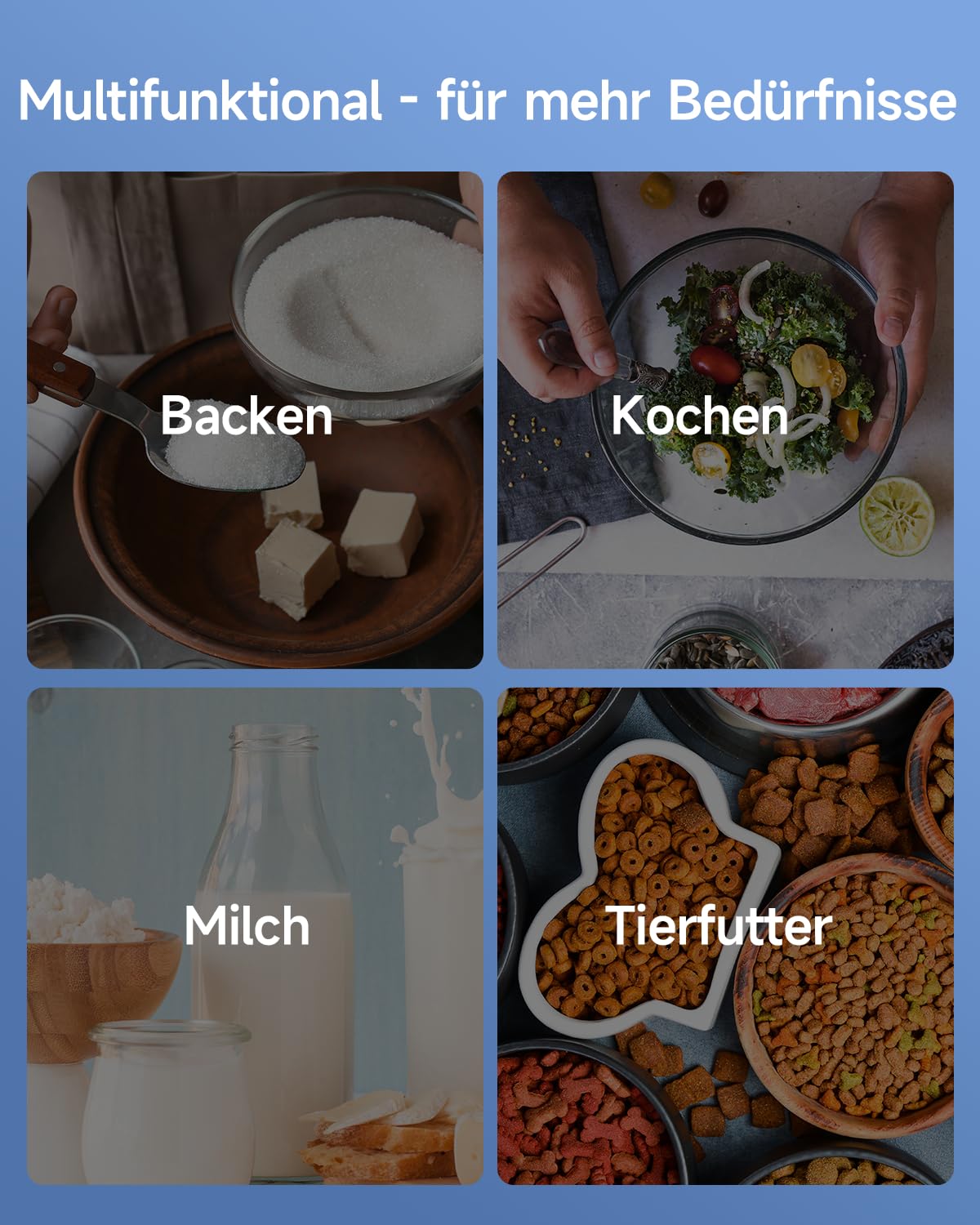 Küchenwaage Digital USB-Aufladung, 5KG/0.1g Tara Funktion, Waage küchen mit Großer Edelstahl Küchenwaage zum Backen und Kochen,Messen von Zutaten, Schmuck so weiter Abschaltautomatik,Tara-Funktion