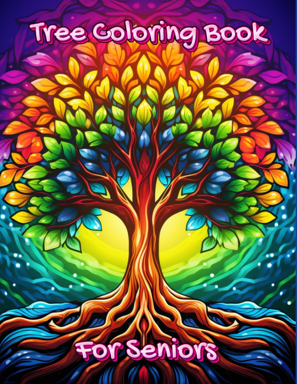 Tree Coloring Book For Seniors: Bold and simple stress relief for grandparents, adults and teens.