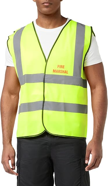 Supreme HRT80Y-L-Fire Marshal Basic High-Visibility Safety Vest, Large, Yellow