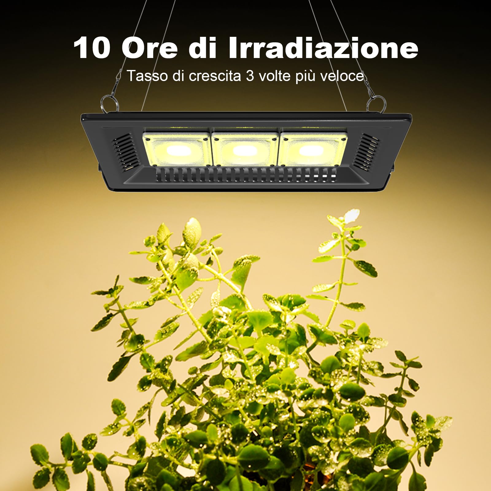 Profey Lampada per Piante, P600 Grow Light Spettro Completo LED, Impermeabili IP67 Lampade Piante COB,Luce Piante per Coltivazione di Ortaggi in Serra e Interno,Tutto L'Anno