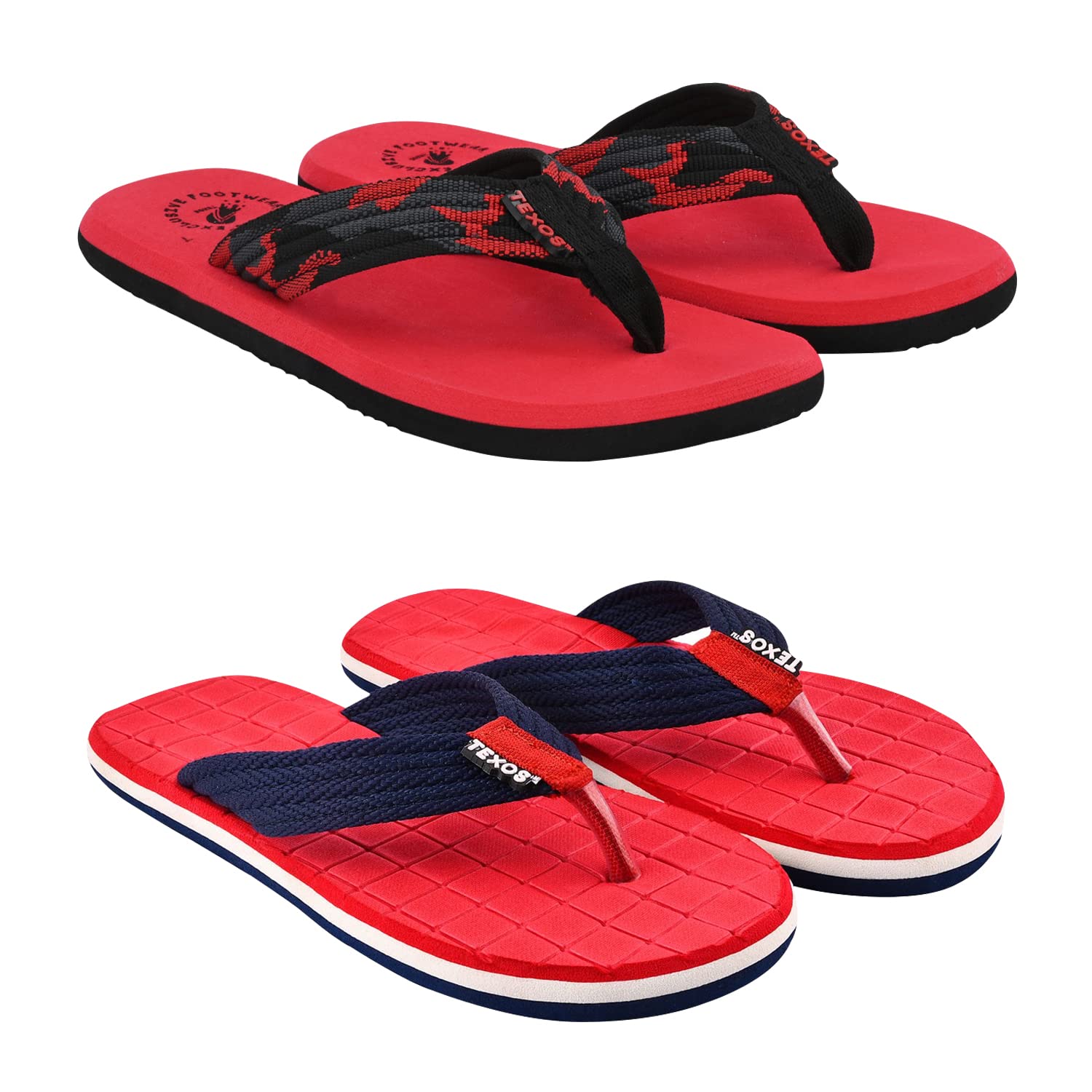 Birde Texos Premium Range of Slippers and Flip Flops for Men Combo Pack of 2 - TX-11-RED-ES-01 RED_9 (B0B59HJW14) Amazon Price History, Amazon Price Tracker
