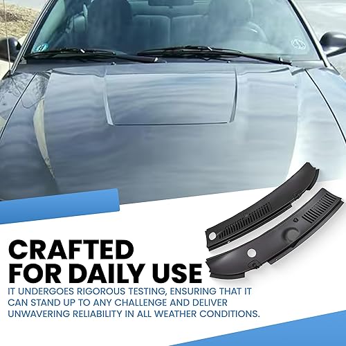 Miniatura 3 de Brock Repuesto mejorado de 2 piezas para parabrisas de rejilla de ventilación de panel de ventilación de repuesto para Mustang 99-04 3R3Z6302228AAA