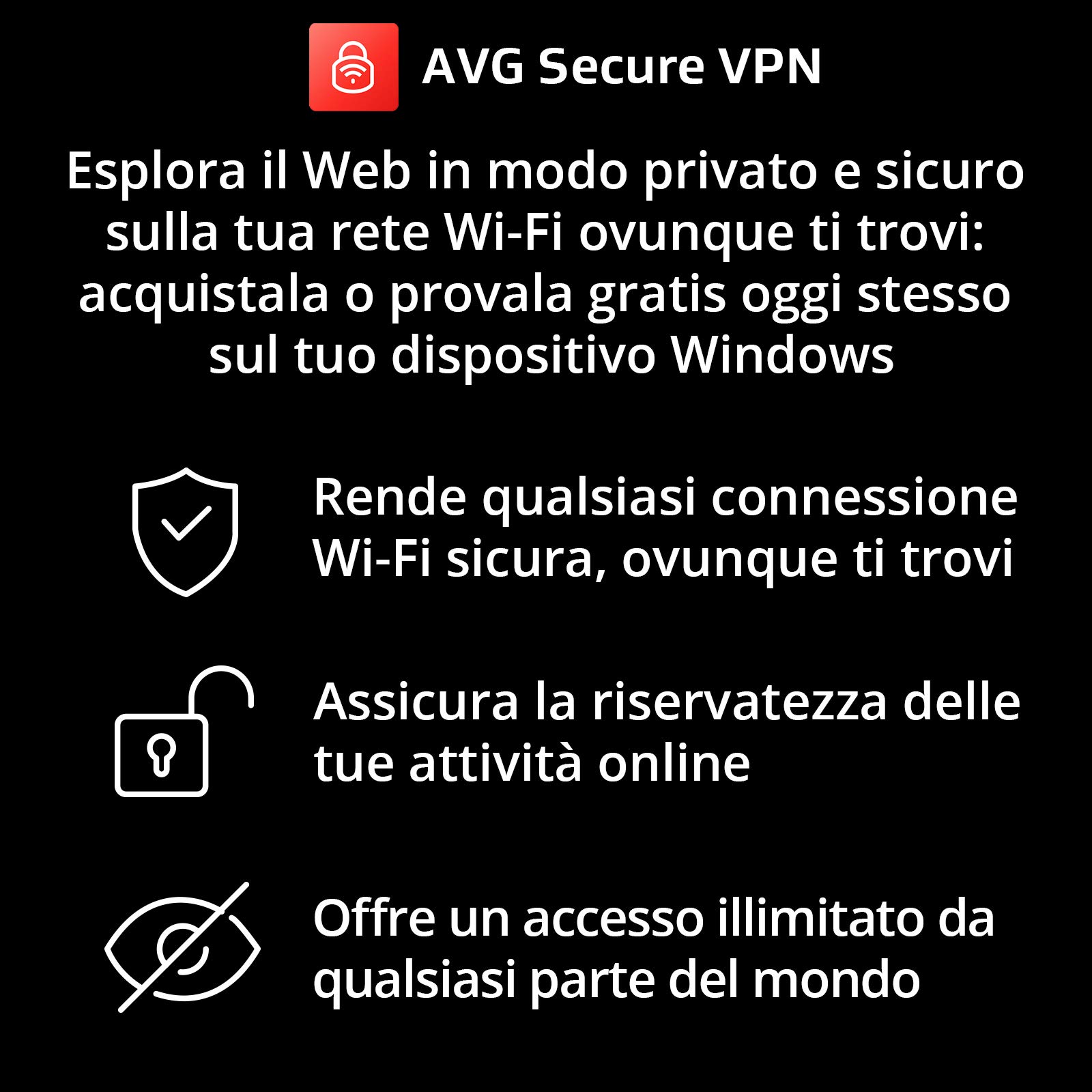 AVG Secure VPN 2024 - Rete privata virtuale per la protezione della privacy | 5 Dispositivo | 1 Anno | PC/Mac | Codice d'attivazione via email