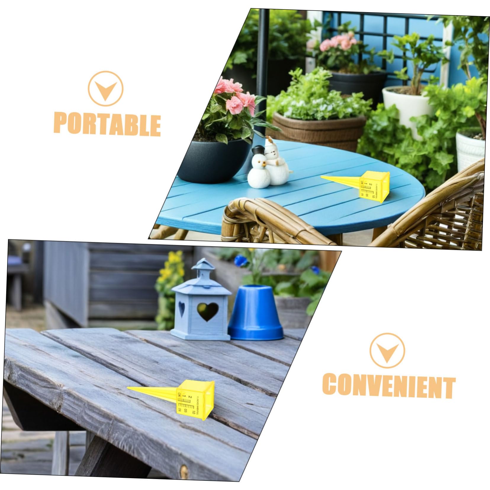 Lot de 20 Compteurs d'eau Réutilisables pour Pelouse Jardin Arroseur Pluviomètre Outil De Niveau d'eau Pluviomètre À Vidange Automatique Jaune
