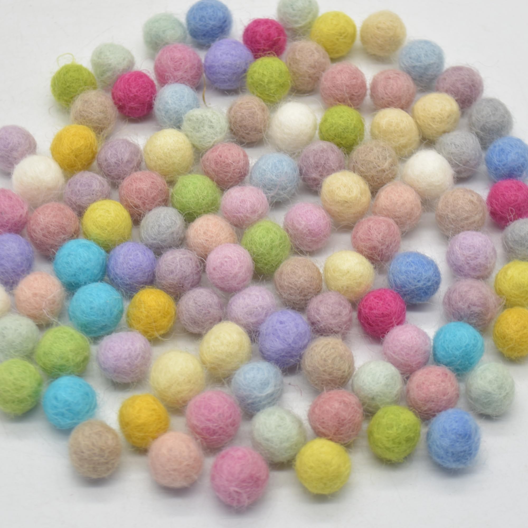 Oriental Direct Light, Pale & Pastel 100% Wool Felt Balls 1Cm - 100 Count - Assorted Light, Pale And Pastel Colours