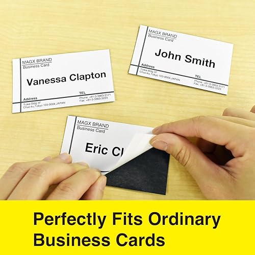 Miniatura 4 de MagX Tarjeta de visita magnética con respaldo adhesivo, 3.5 x 2 pulgadas, paquete de 100 imanes autoadhesivos, papelería, suministros de oficina