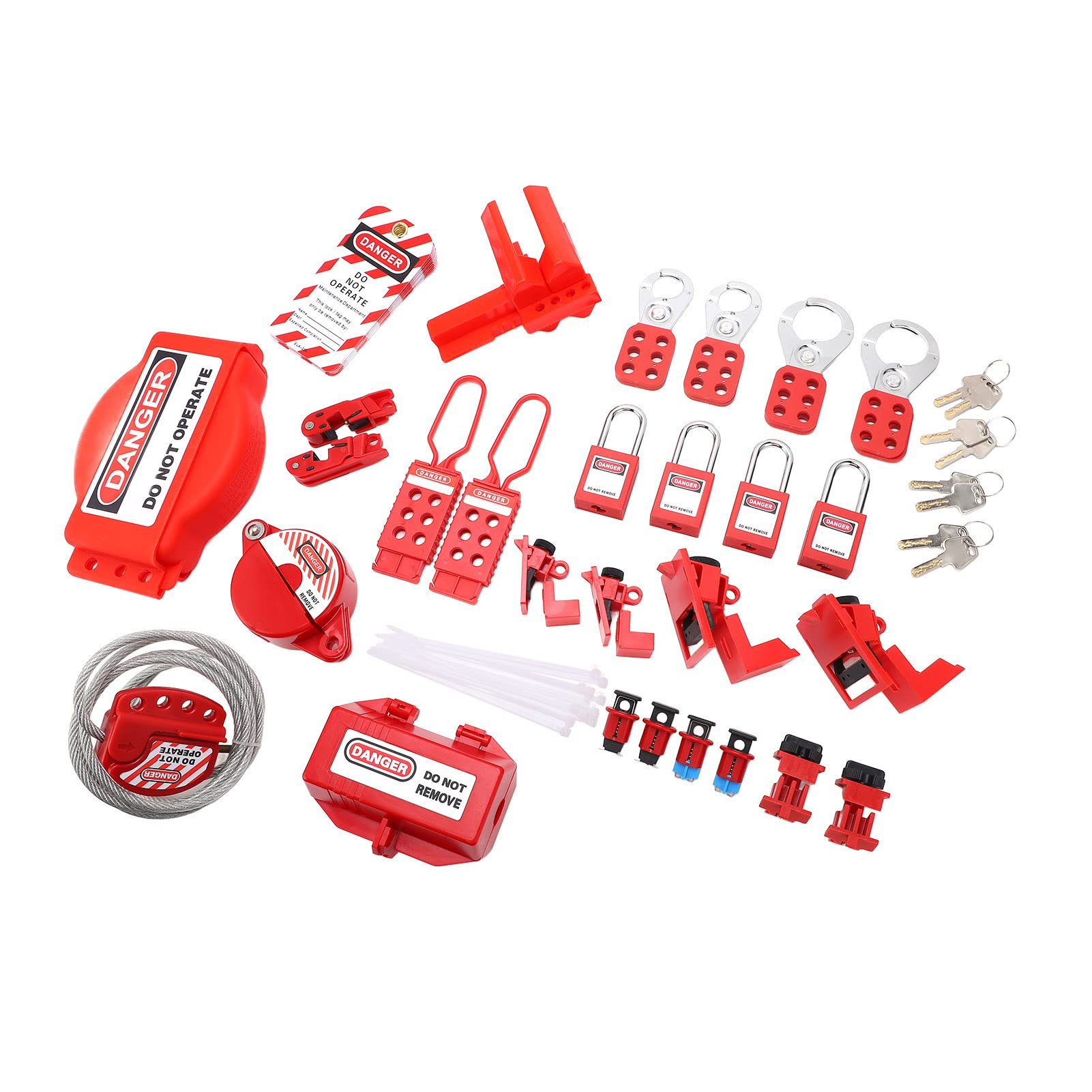 Sorandy Kit de Etiquetado de Bloqueo Eléctrico, Juego de Candados de Seguridad Resistentes a Altas Temperaturas para Seguridad en el Lugar de Trabajo, Incluye 12 Dispositivos de Bloqueo