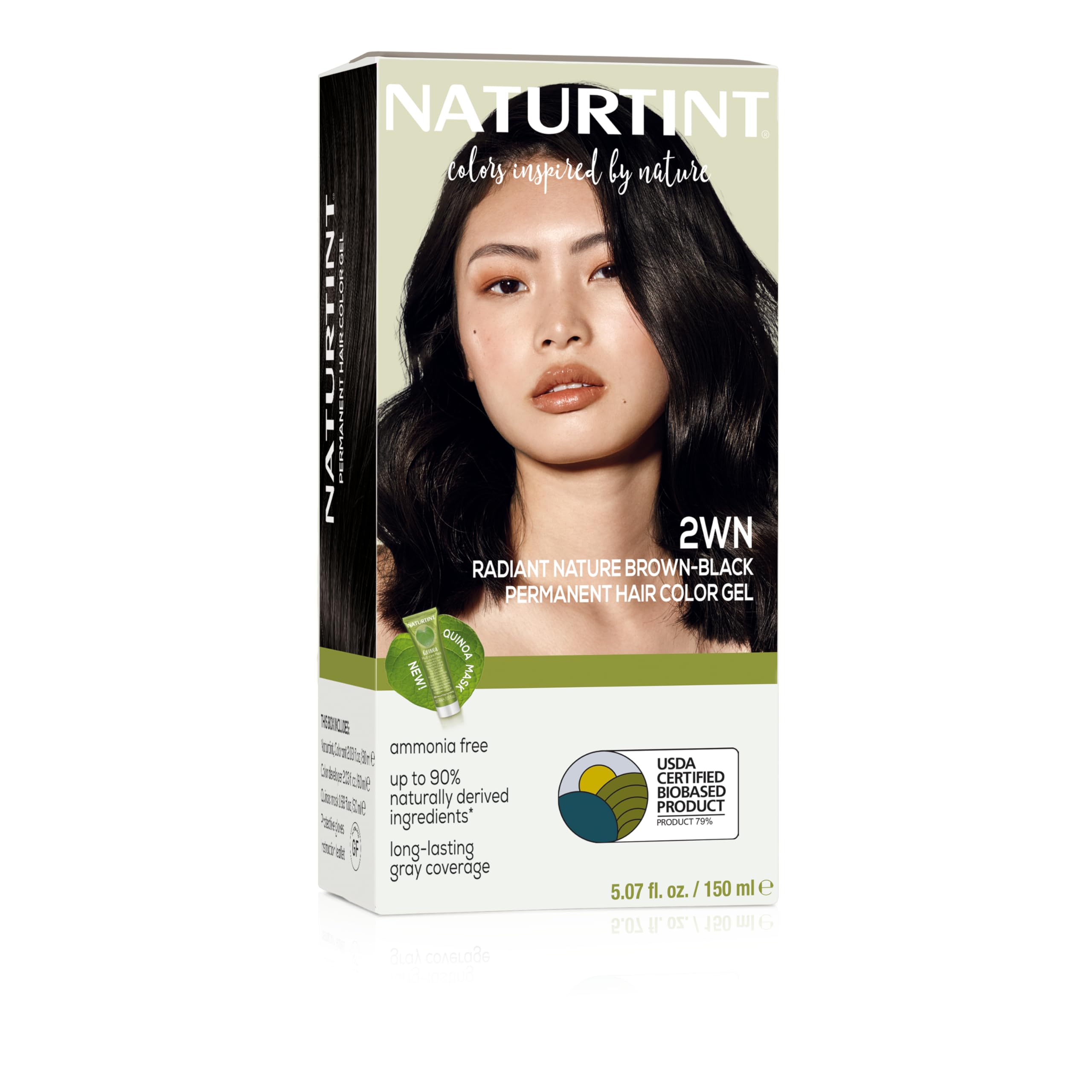- Naturtint 2WN Radiant Nature Brown Black Permanent Hair Color (Pack of 1), Ammonia Free, Vegan, Cruelty Free, up to 100% Gray Coverage, Long Lasting Results (Packaging may vary)