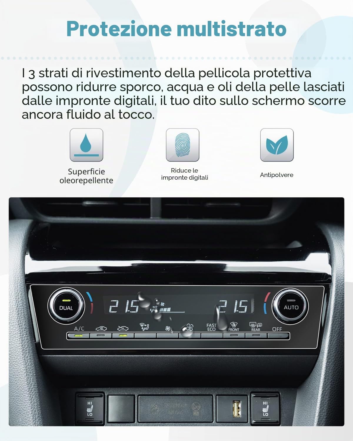 Pellicola Protettiva per Toyota Yaris Cross 2025 2026 Facelift Auto Climatizzatore 4H Antigraffio GPS Trasparente Navigatore Film Accessori (2)