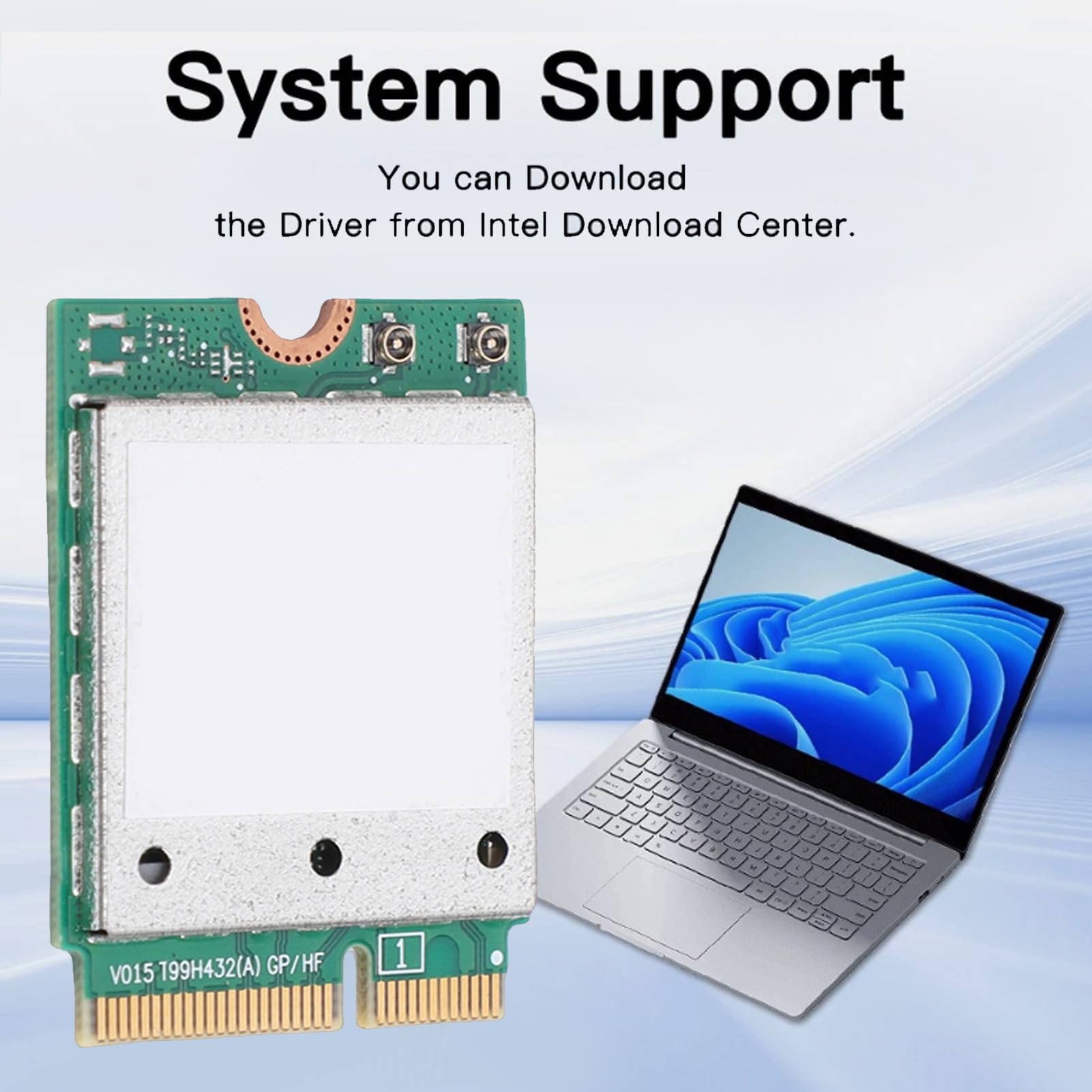 Bewinner Scheda di Rete WiFi 7 M.2, Modulo Adattatore Wireless da 5,8 Gbps per Laptop, Banda Tripla 2,4 GHz 5 GHz 6 con Tecnologia MLO, 4K QAM, 320 MHz, Doppia Antenna, Supporta 11
