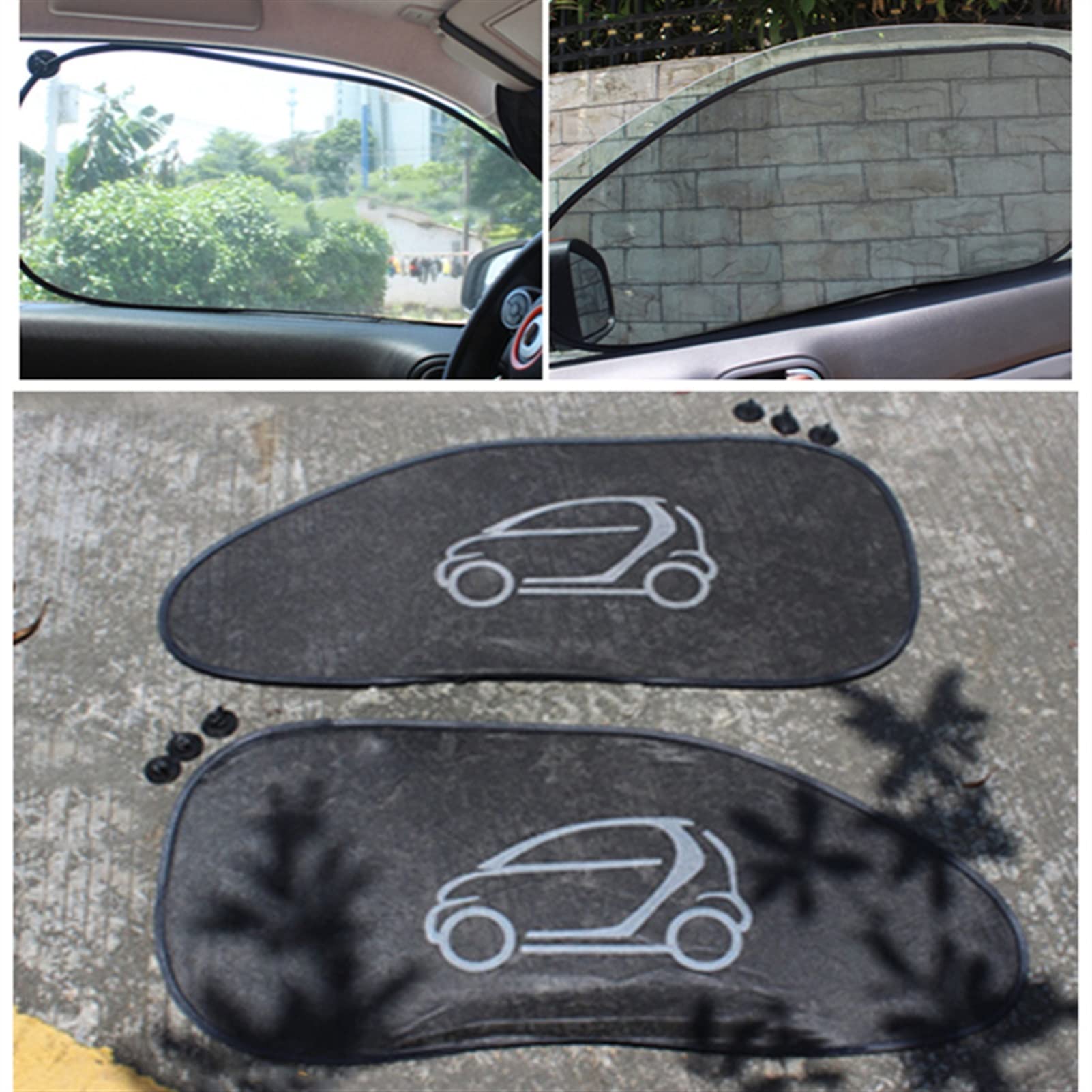 Pare-soleil Smart 451 Fortwo anti-UV avec ventouse pour vitre latérale