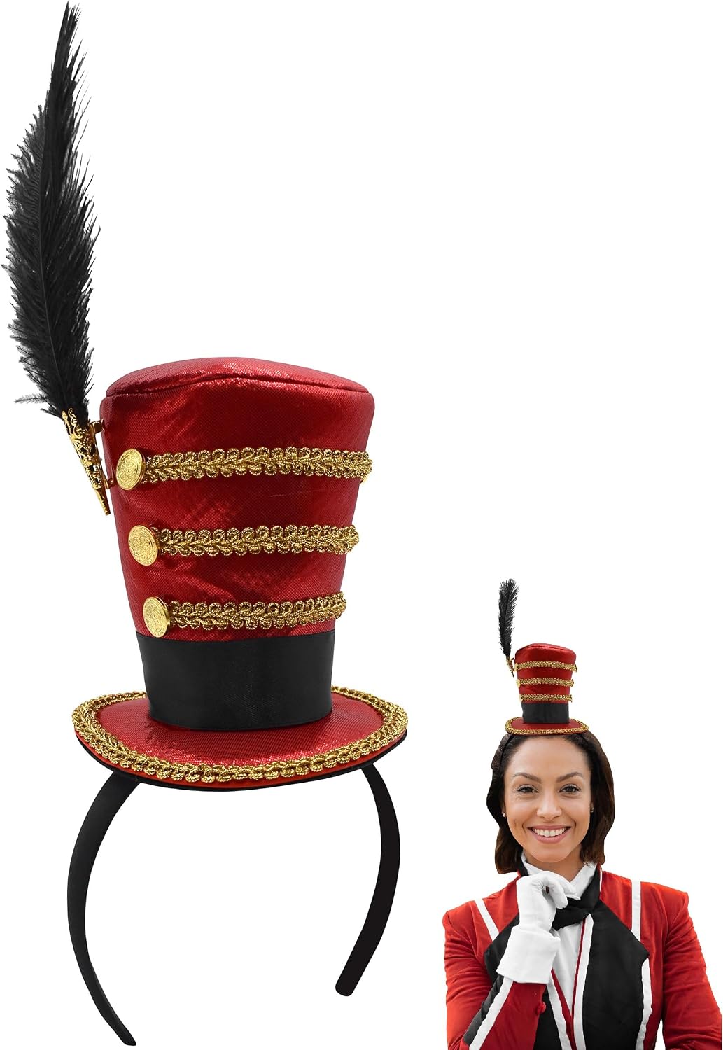 Nicky Bigs Novelties Morph Mini Ringmaster Hat And Black Shoulder Epaulettes Gold Fringe Costume Accessory