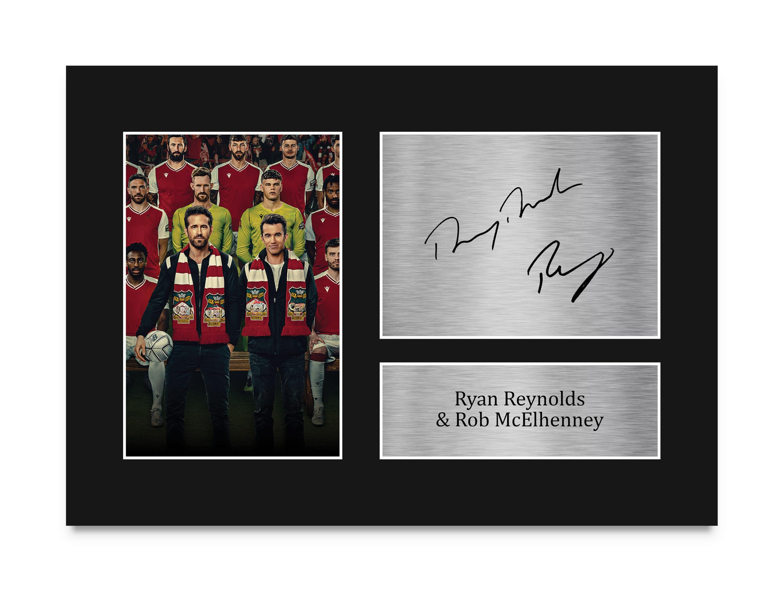 HWC Trading A4 Ryan Reynolds & Rob McElhenney Wrexham Gifts Printed Signed Autograph Picture for Football Fans and Supporters - A4