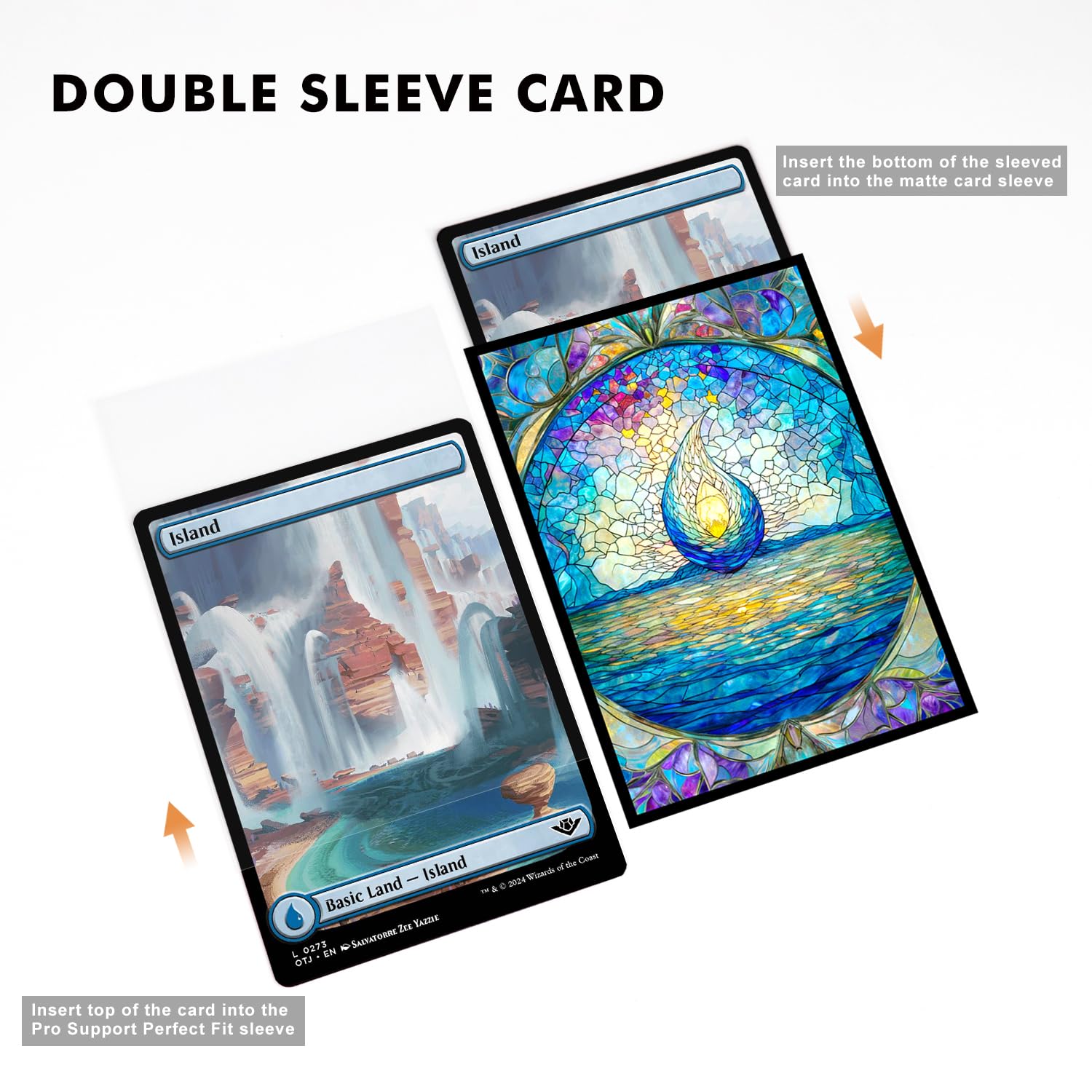Amazon.com: Katomula 100 MTG Card Sleeves with 100 Inner Sleeves, Textured  Back Art Sleeves, Fit Standard Size Cards