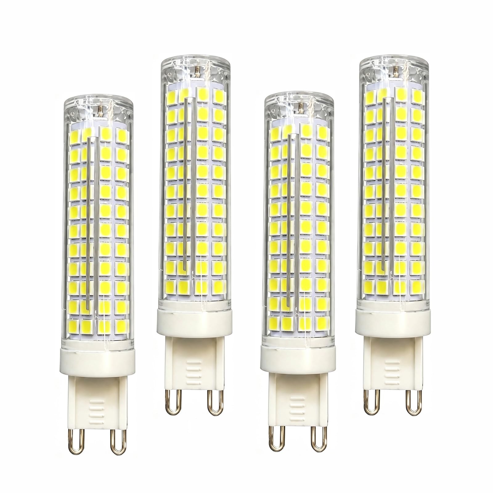 Dimmable Ampoule LED G9 Maïs 15W, Blanc Froid 6500K, Équivalent 120W Halogène, 1500LM, 360°, Céramique, pour Cuisine Salle de Bain(4 Pack)