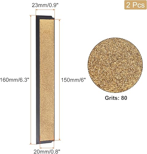 Miniatura 7 de uxcell Piedra de afilar de diamante, 6 x 0.8 pulgadas (5.906 in x 0.787 in) 180 granos con revestimiento de titanio afilador de piedra de afilar