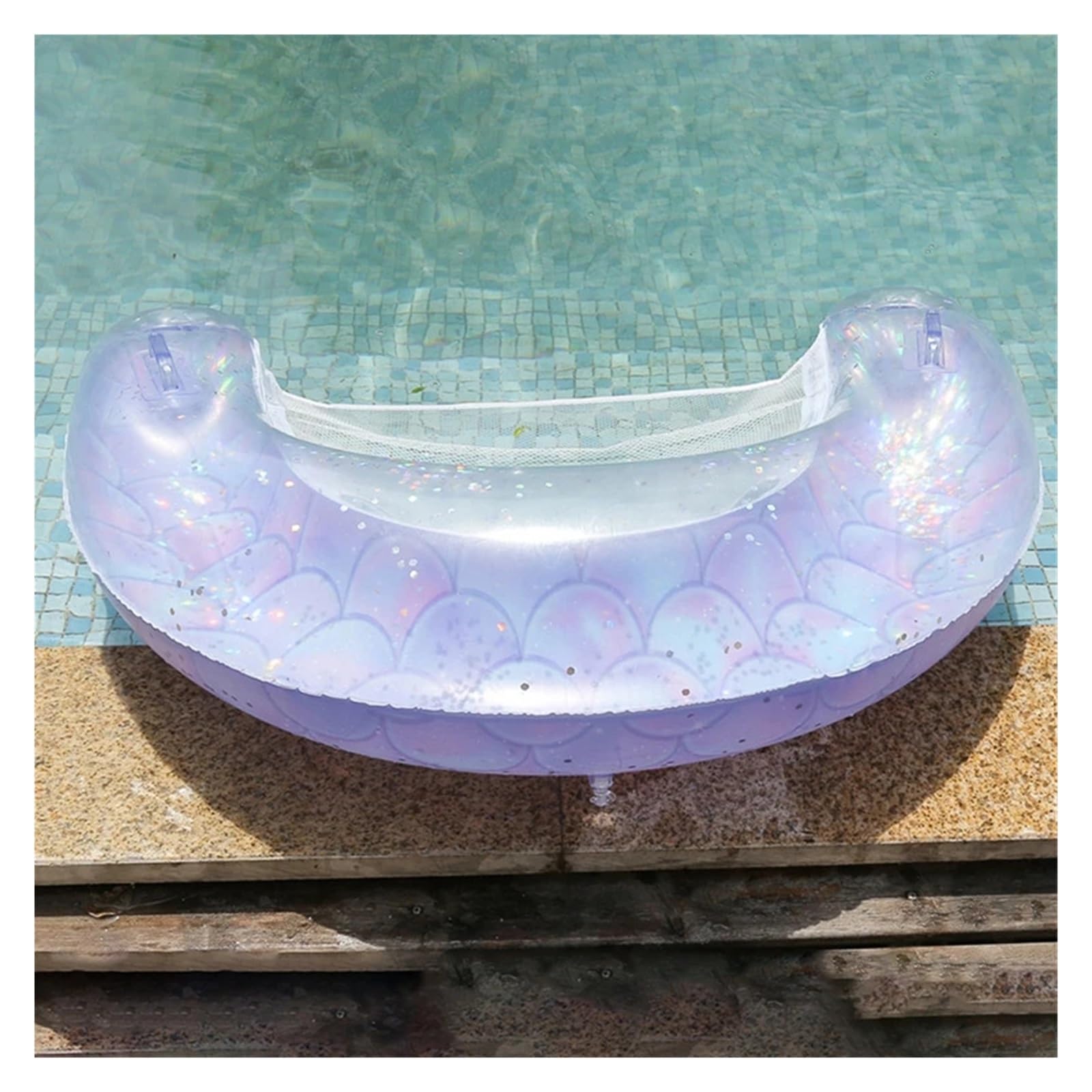 Luftmatratze Wasser U-förmiger schwimmender Reihen-verdickter Schwimmring-Schwimmstuhl, Wasserschwimm-Aufblasbett-Relaxsessel-Schwimmausrüstung(Purple)