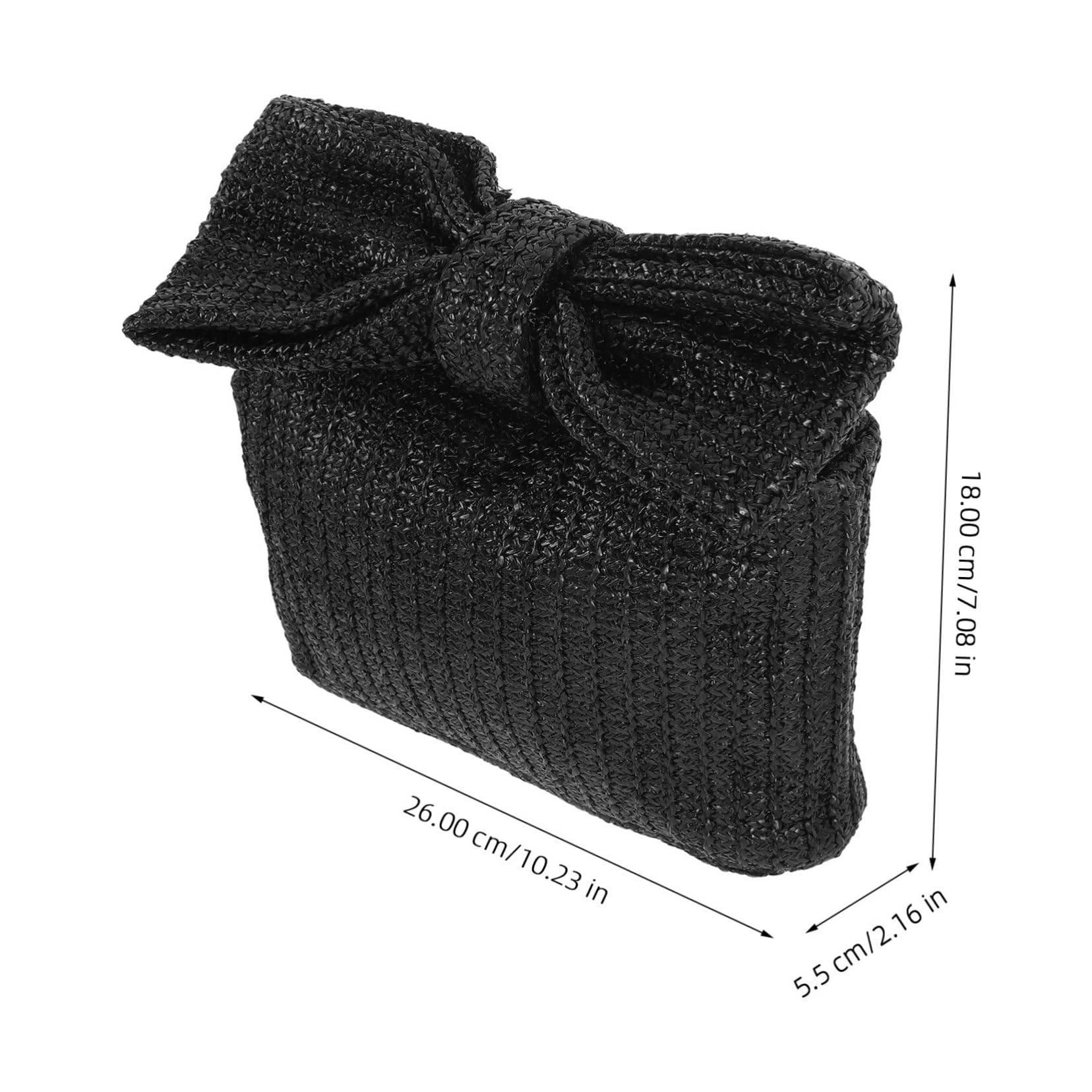 FRCOLOR Women's Bow Woven Clutch Bag Stylish Handbag for Vacation Party Wedding