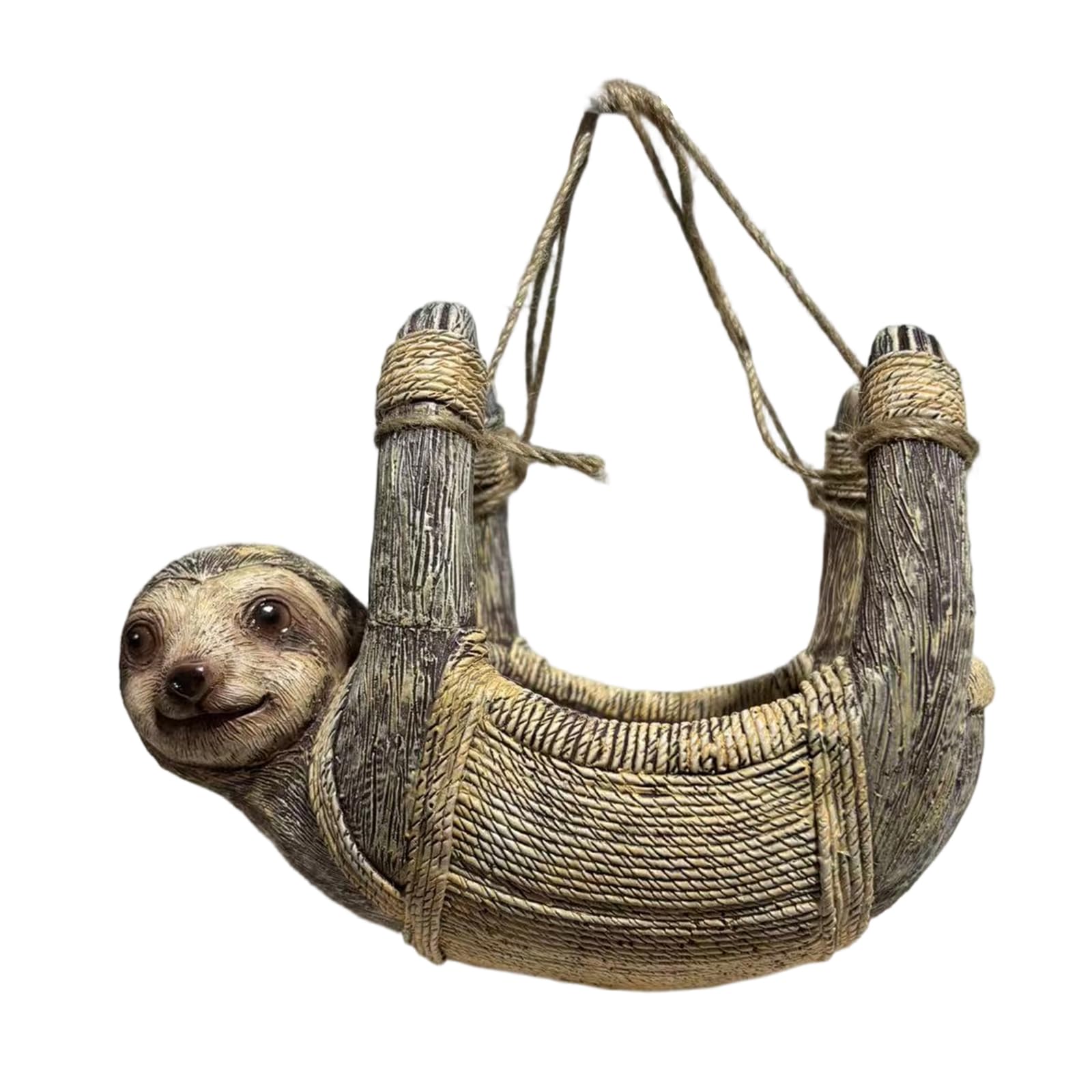Sbshiouu Handcrafted Resin Sloths Hanging Bird Feeder for Yard Porch Garden Decoration and Bird Watching Wildlife Enthusiasts Waterproof Feeder