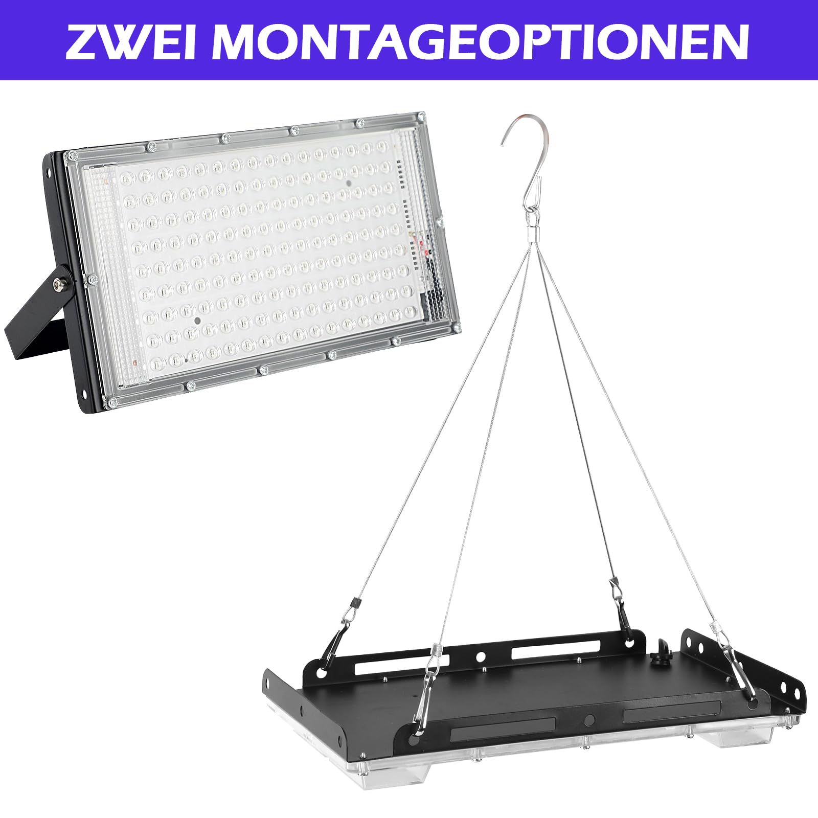 Lampe de bronzage 15 W portable USB 144 LED avec crochet de suspension pour visage et corps
