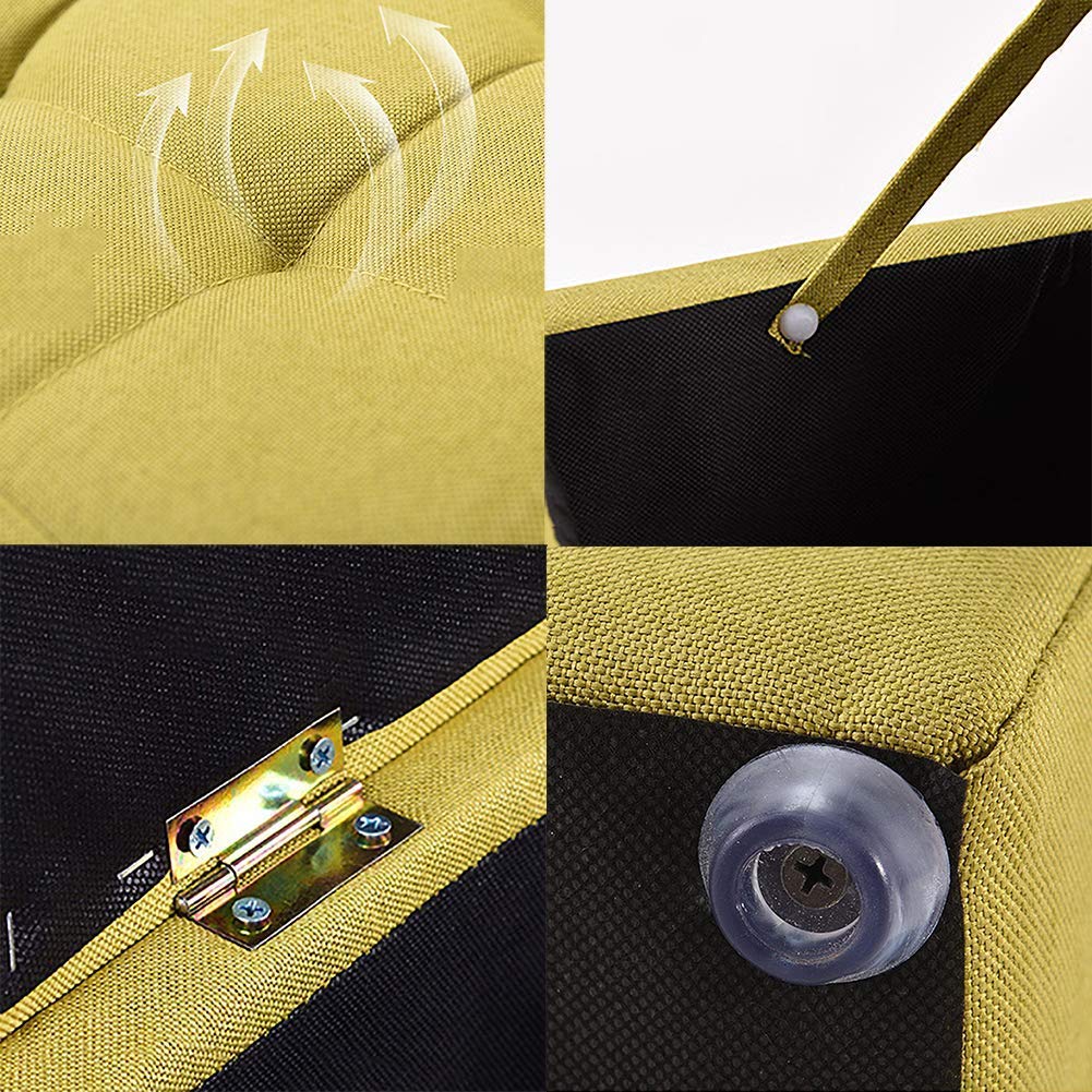 Pouf ottomano con contenitore, sgabello girevole con scatola per giocattoli, vassoio organizer per scarpe, panca per ottomana