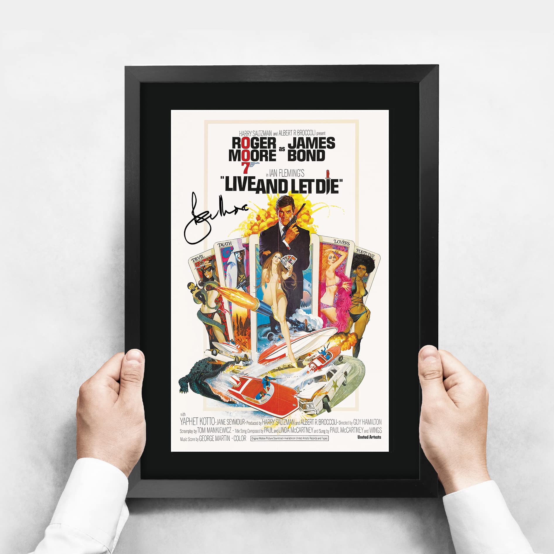 HWC Trading A3 FR James Bond - Leben und sterben lassen Movie Poster Roger Moore Geschenk GESTALTET A3 Printed Autogramm Film Geschenke drucken Fotobildanzeige Signed