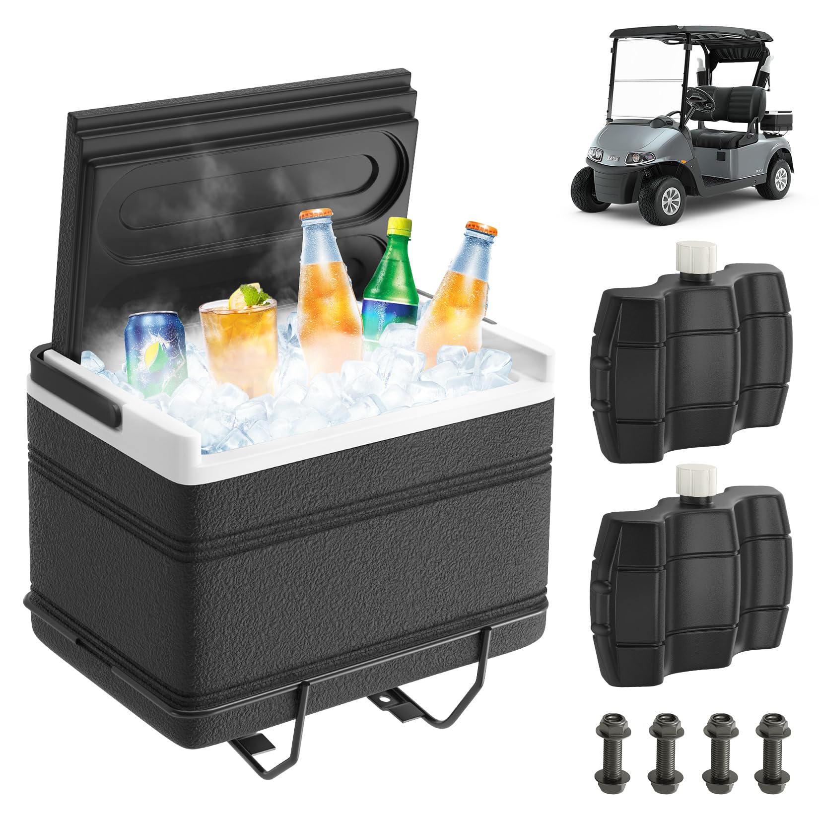 DRIVE UP Golf Cart Cooler and Mounting Bracket Kit for EZGO RXV Models Only, 603706