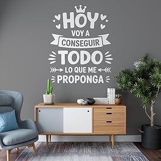 Vinilo Adhesivo Decorativo con Frase Motivadora "Hoy Voy a Conseguir Todo Lo Que Me Proponga", Pegatina Inspiradora para D...
