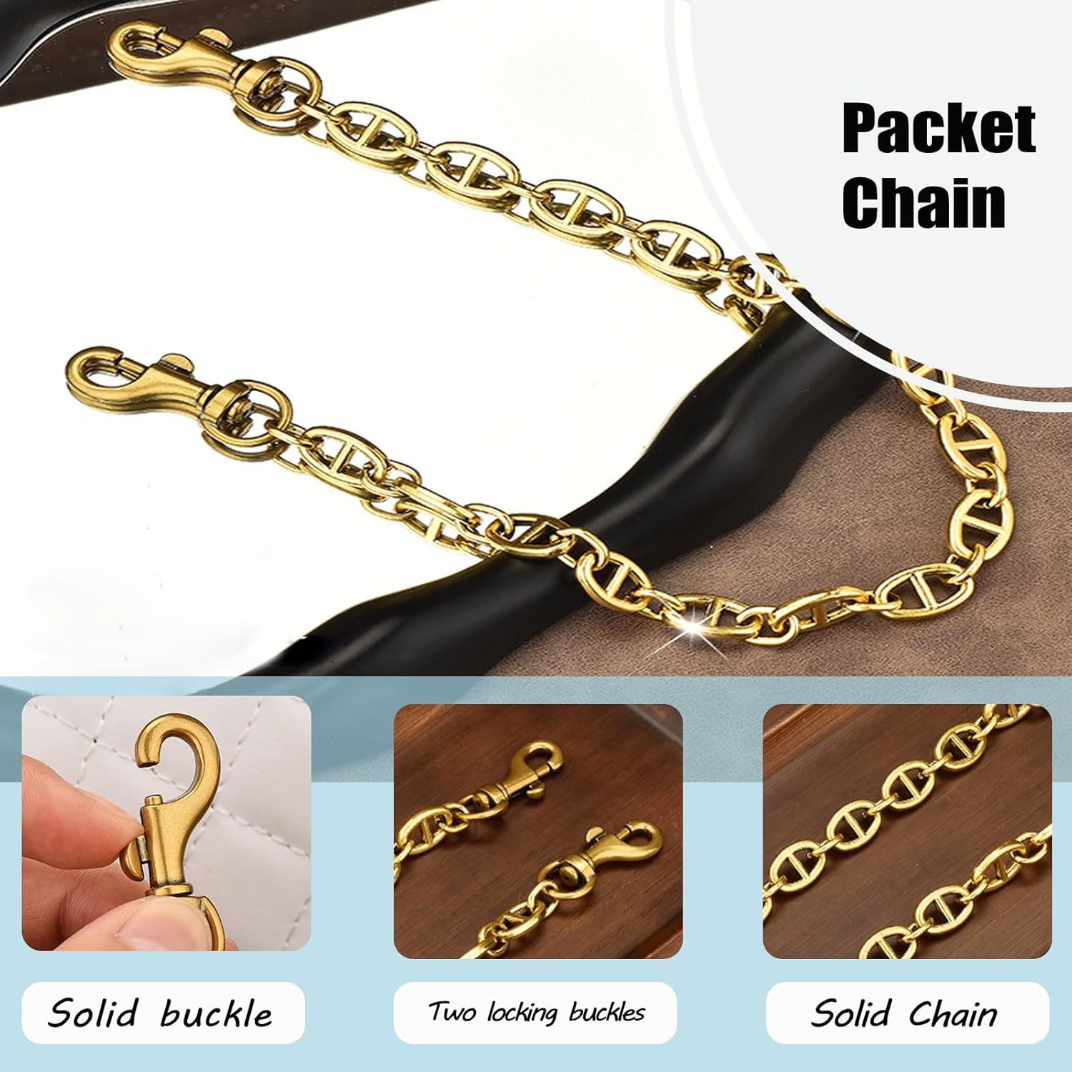 Gold Bag Charms Wallet Chain Keychains Purse Charm Purse Charms For Handbags Accessories For Women - Image 2