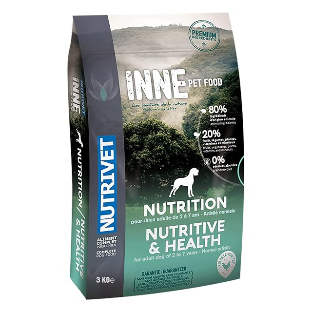 NUTRIVET - INNE Chien - Croquetas sin Cereales - Perro Adulto - 80% Ingredientes de Origen Animal - 3 kg