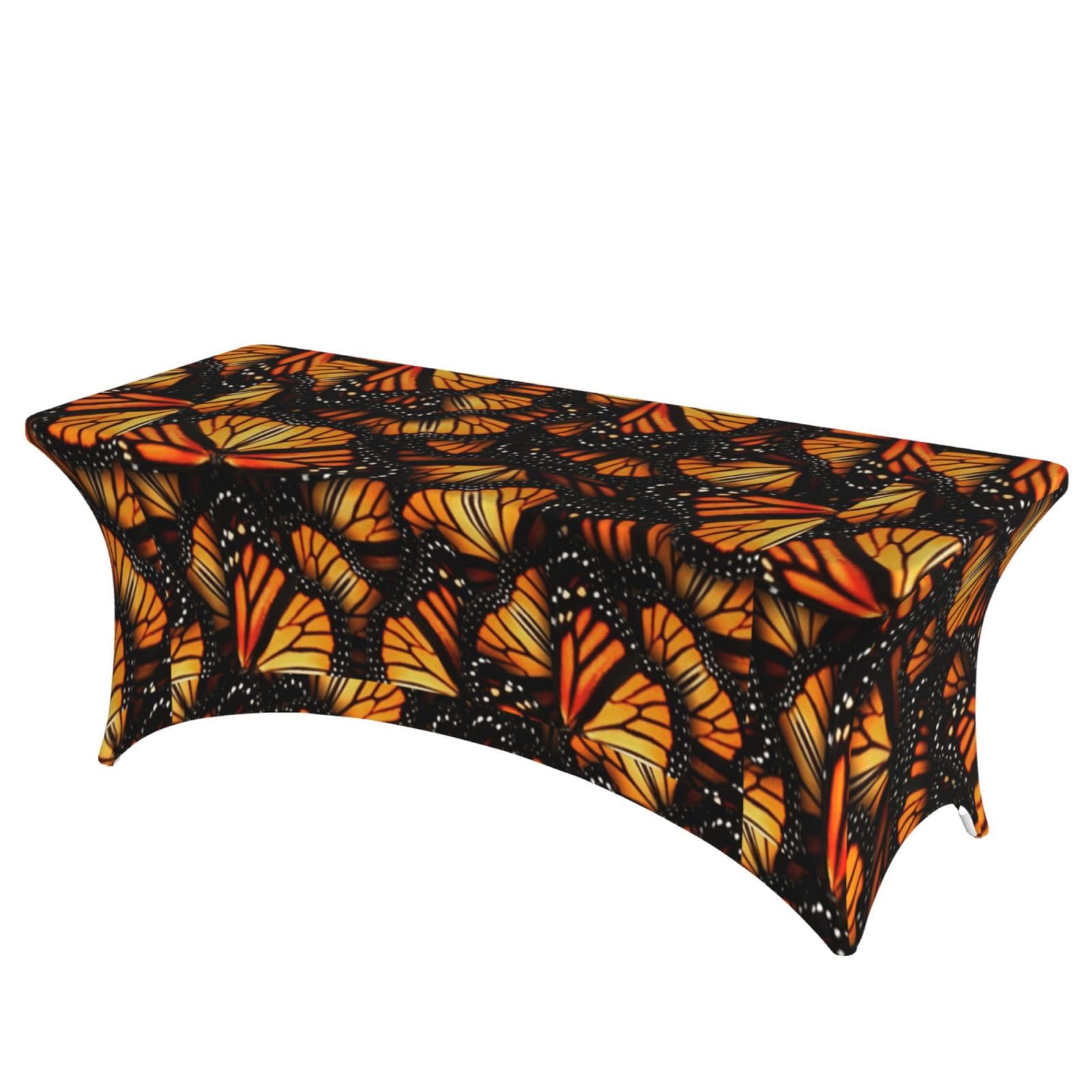ERCgad Heaps Of Orange Monarch Butterflies Print Rectangular Tablecloth Dining Banquet Party Events Home Celebration Table Cover