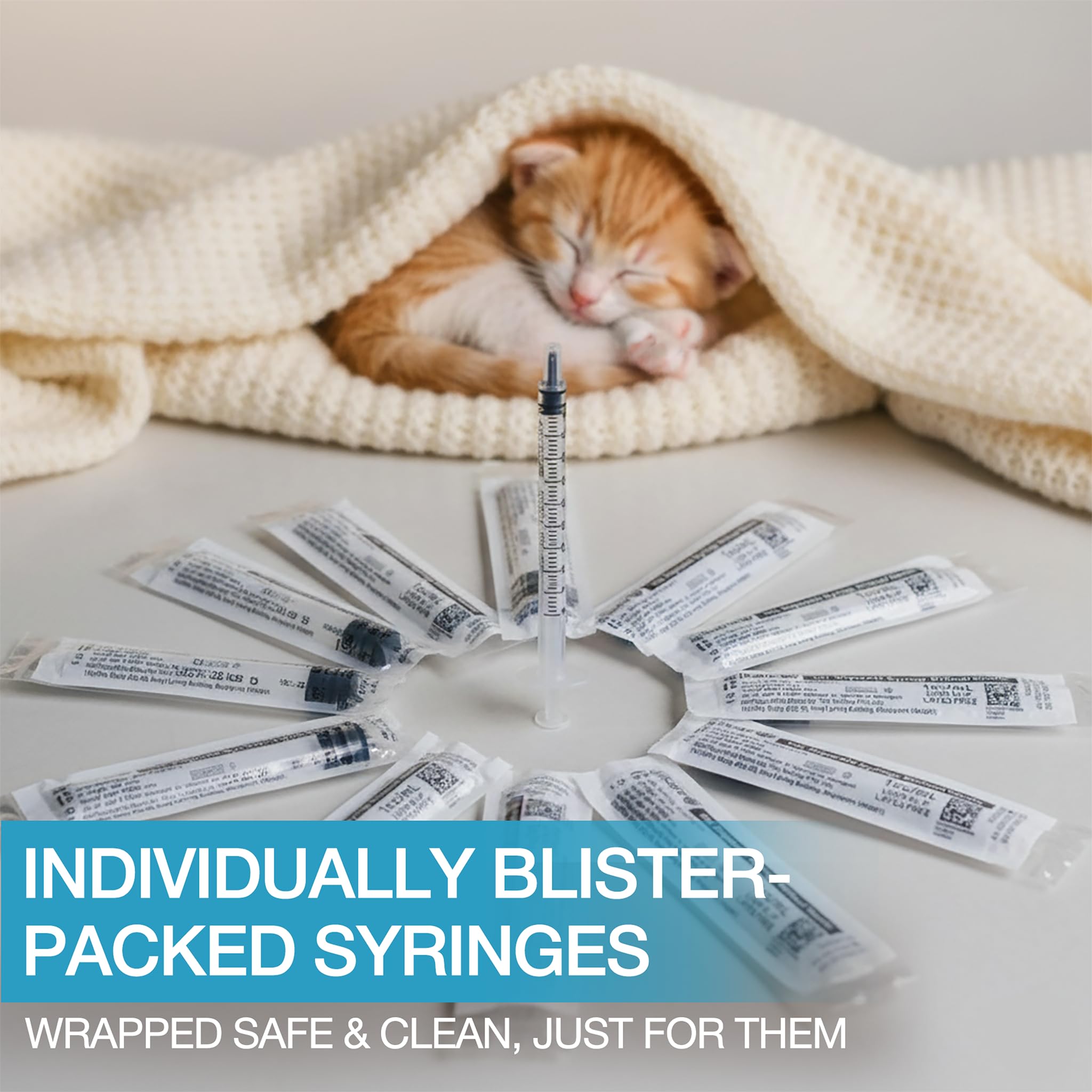 Tilcare 1ml Syringe Without Needle Luer Slip 100 Pack - Sterile Plastic Medicine Droppers for Children, Pets or Adults – Latex-Free