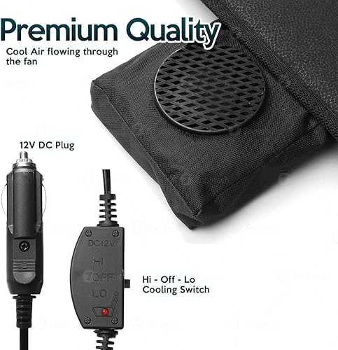 Miniatura 4 de ZONETECH Pack de 4 cojines de enfriamiento del asiento de auto negro, 12 V, temperatura regulable, cómodo cojín de enfriamiento del asiento de auto