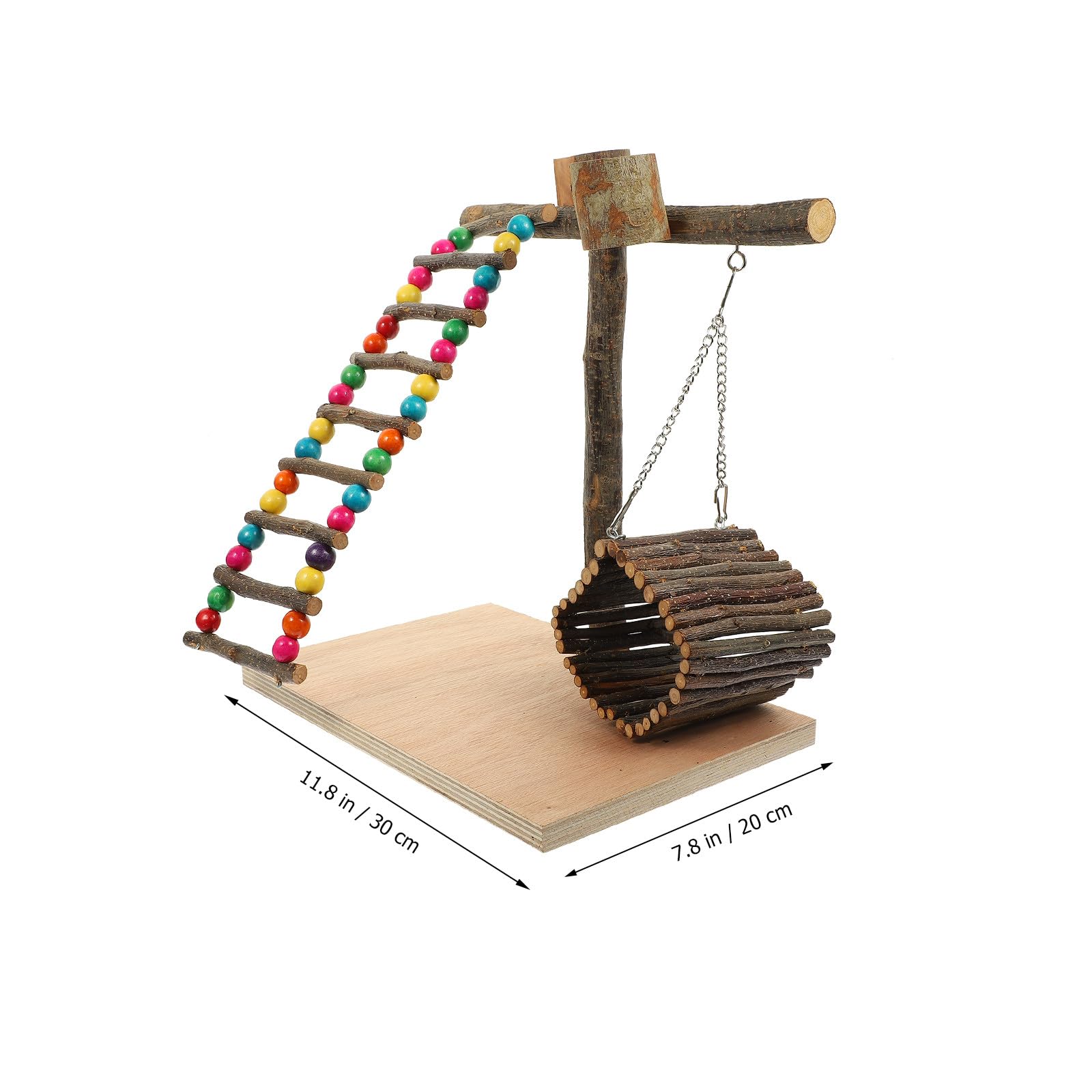 ERINGOGO Robuster Hölzerner Papageien Trainingsständer als Vogelspielplatz und Sitzplattform für Desktop Dekoration und Vogelzubehör