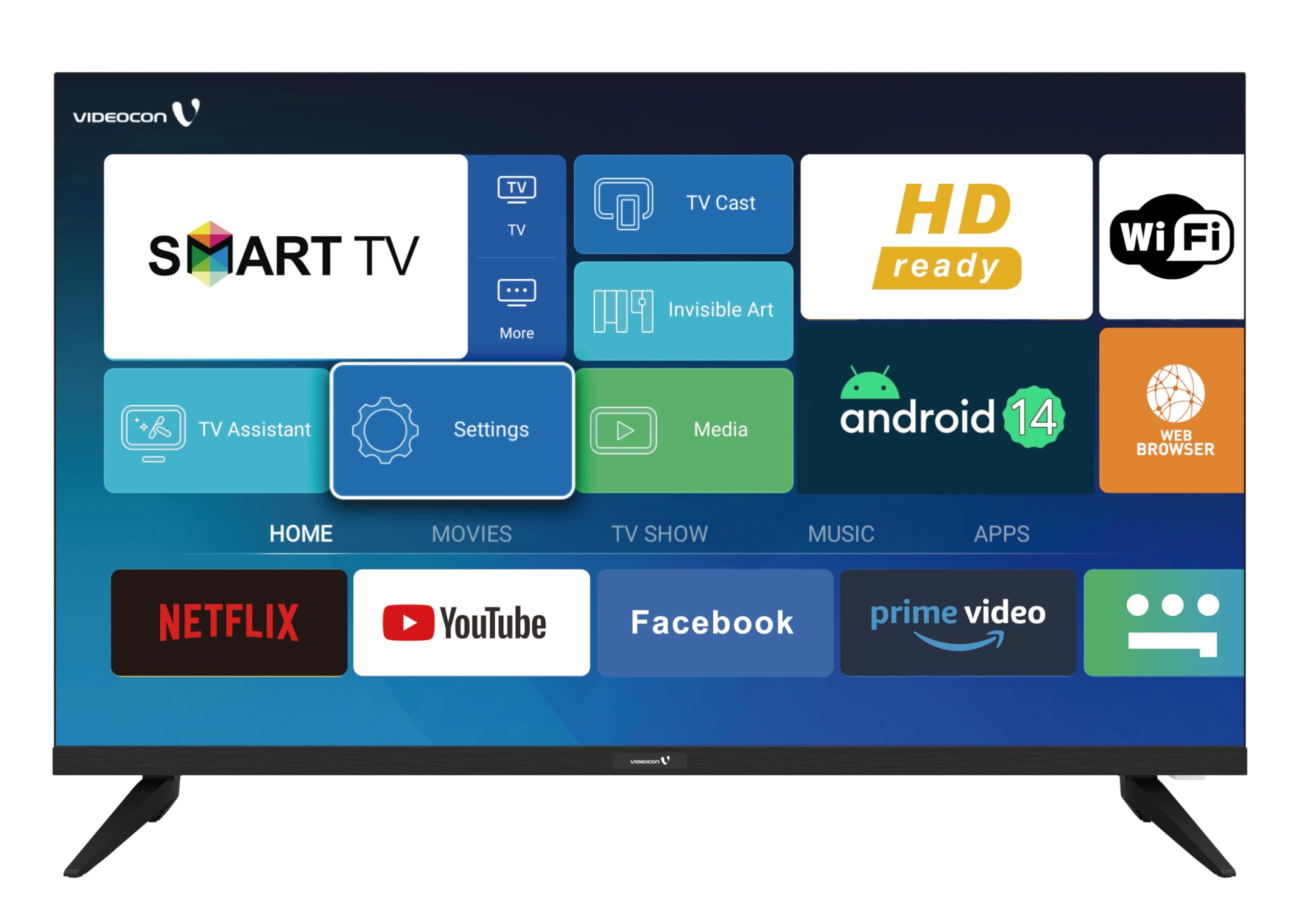 Videocon 32 Inch TV Full HD Smart TV Android 11 Official With Google Assistant Google Play Built in Bluetooth & WiFi - AAEE32EL1100