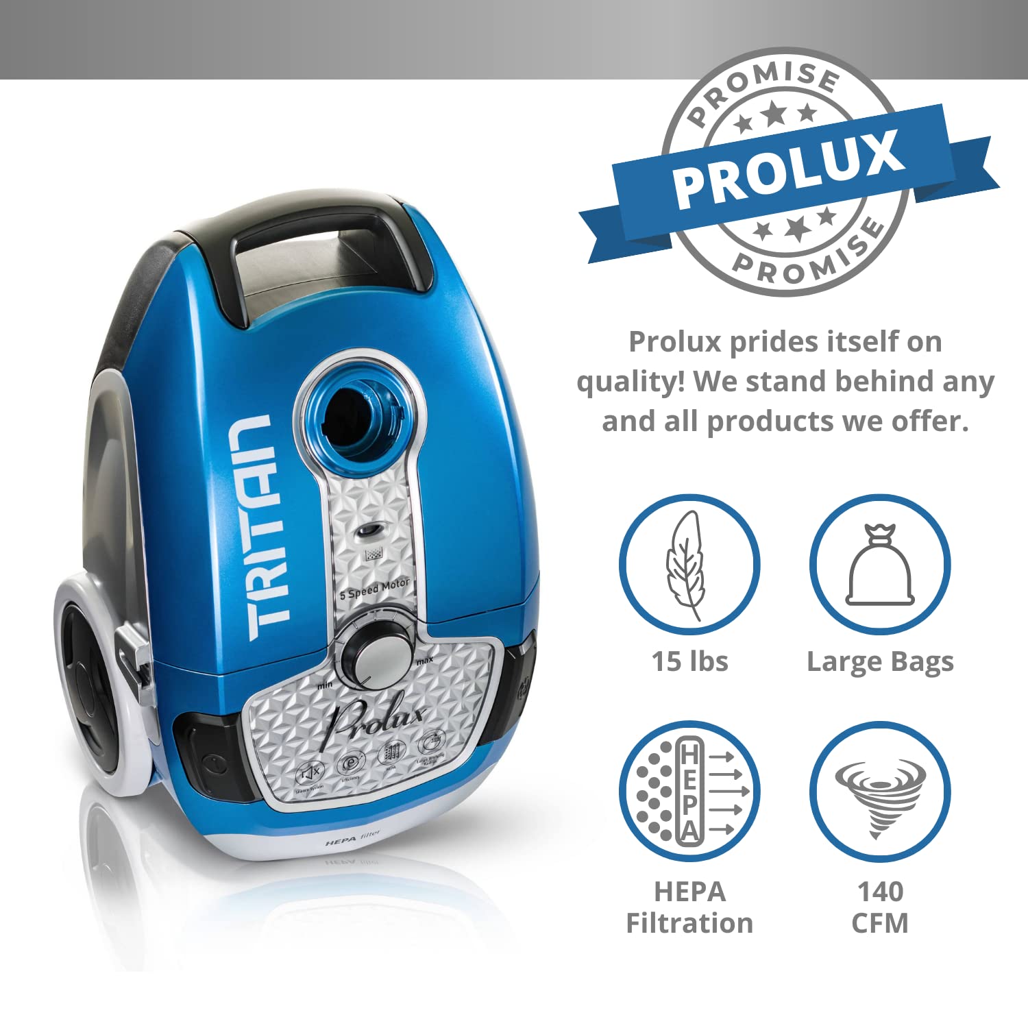 Buy Prolux Tritan Bagged Canister Vacuum with HEPA Filtration and