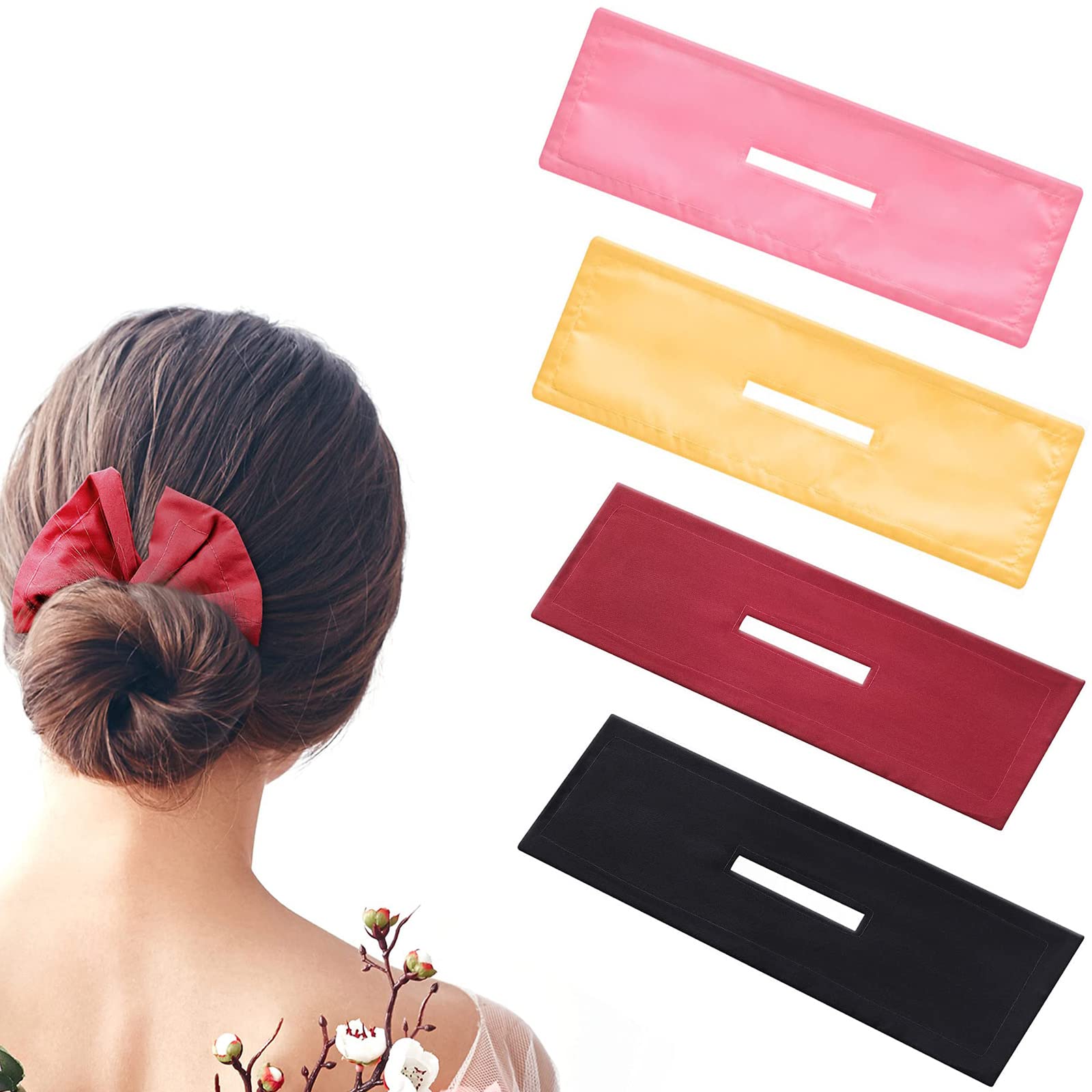 4 Pcs Hair Bun Maker for Hair Cloth Hair Bun Maker Wraps French Hairstyle Twist Donut Flexible Bun Hair Accessories Multi Color Hair Bun Tool for Women